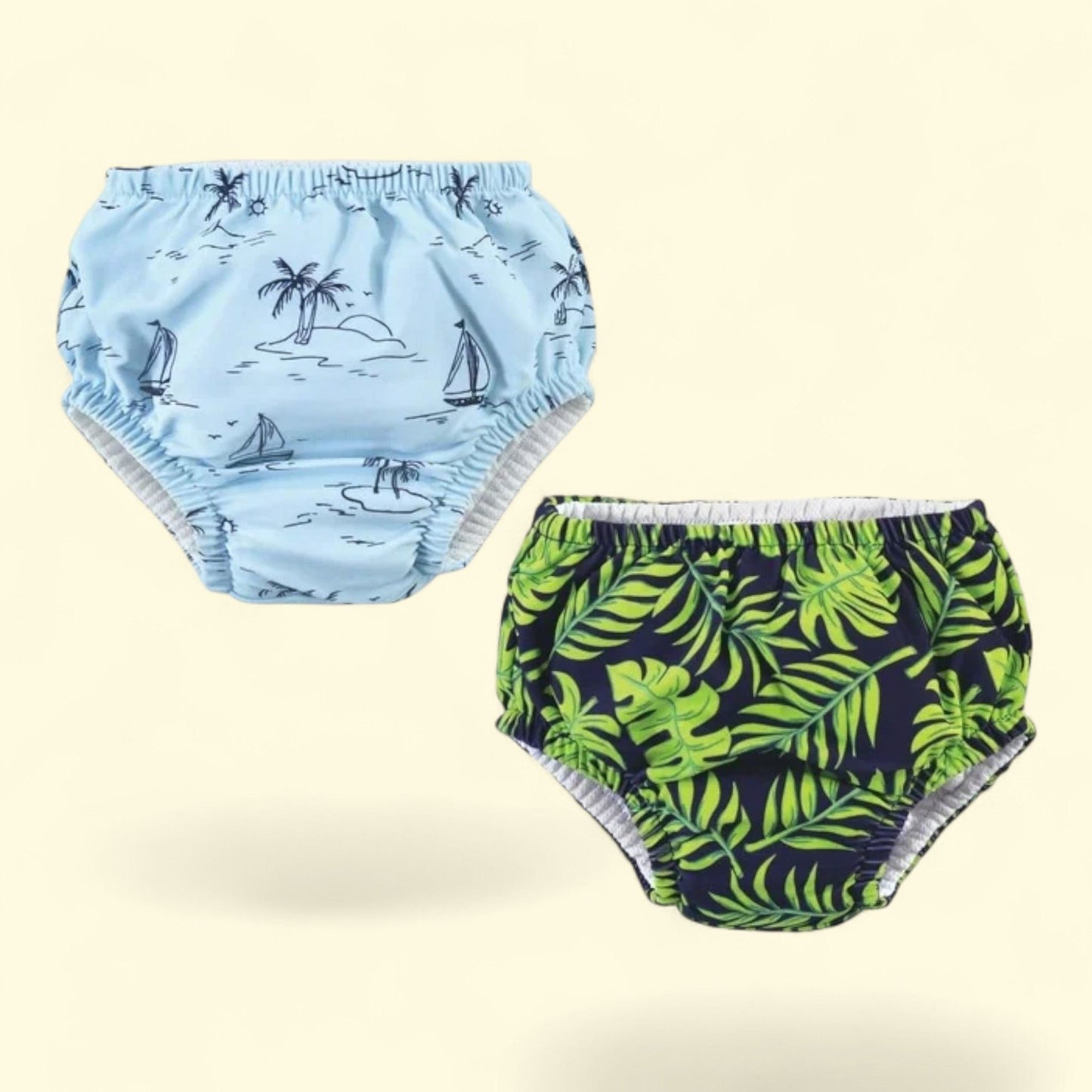 Hudson Baby Swim Diapers, Tropical Leaves, 6-12 Months