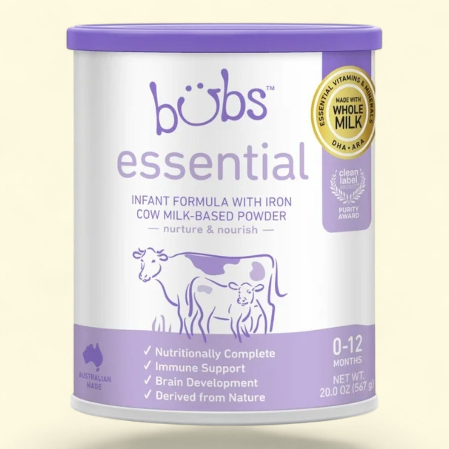Bubs Essential Baby Formula, 20 oz Canister
