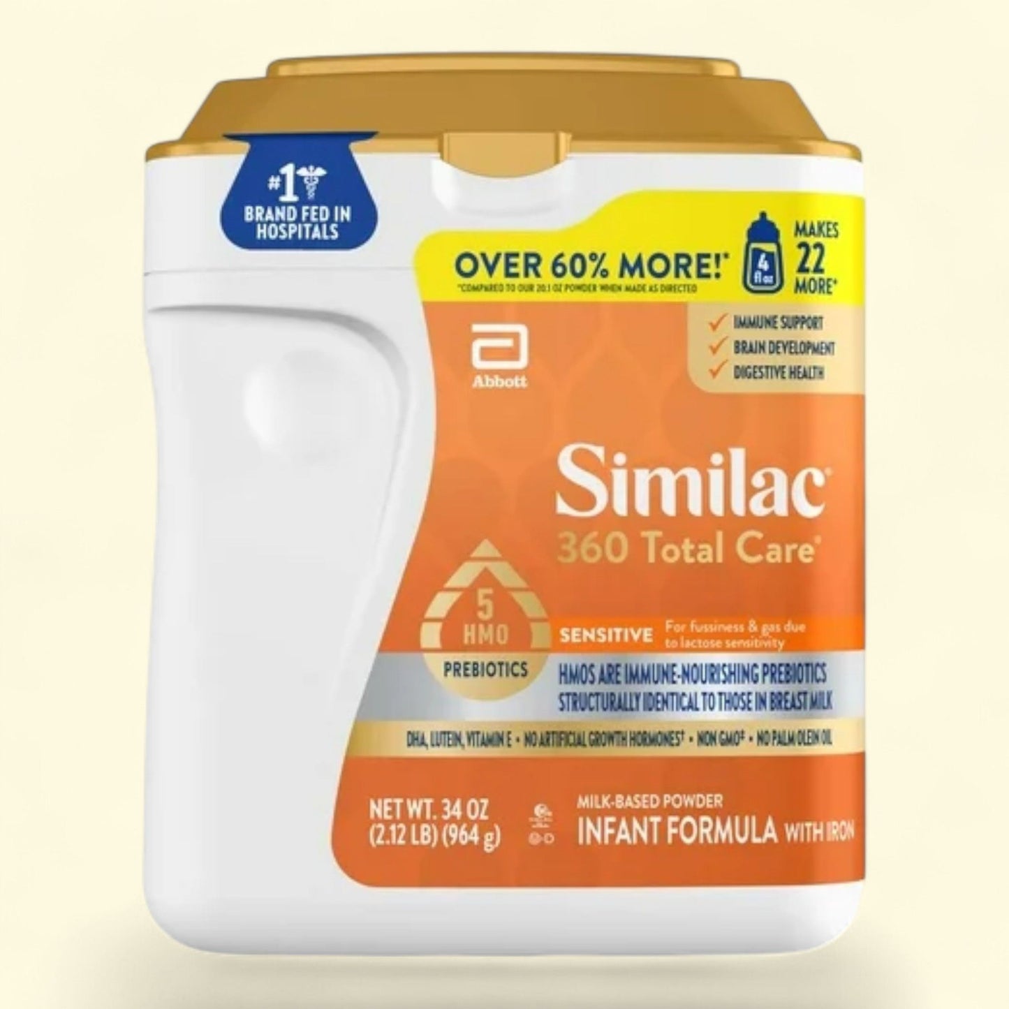 Similac 360 Total Care Sensitive Baby Formula Powder, 34 oz