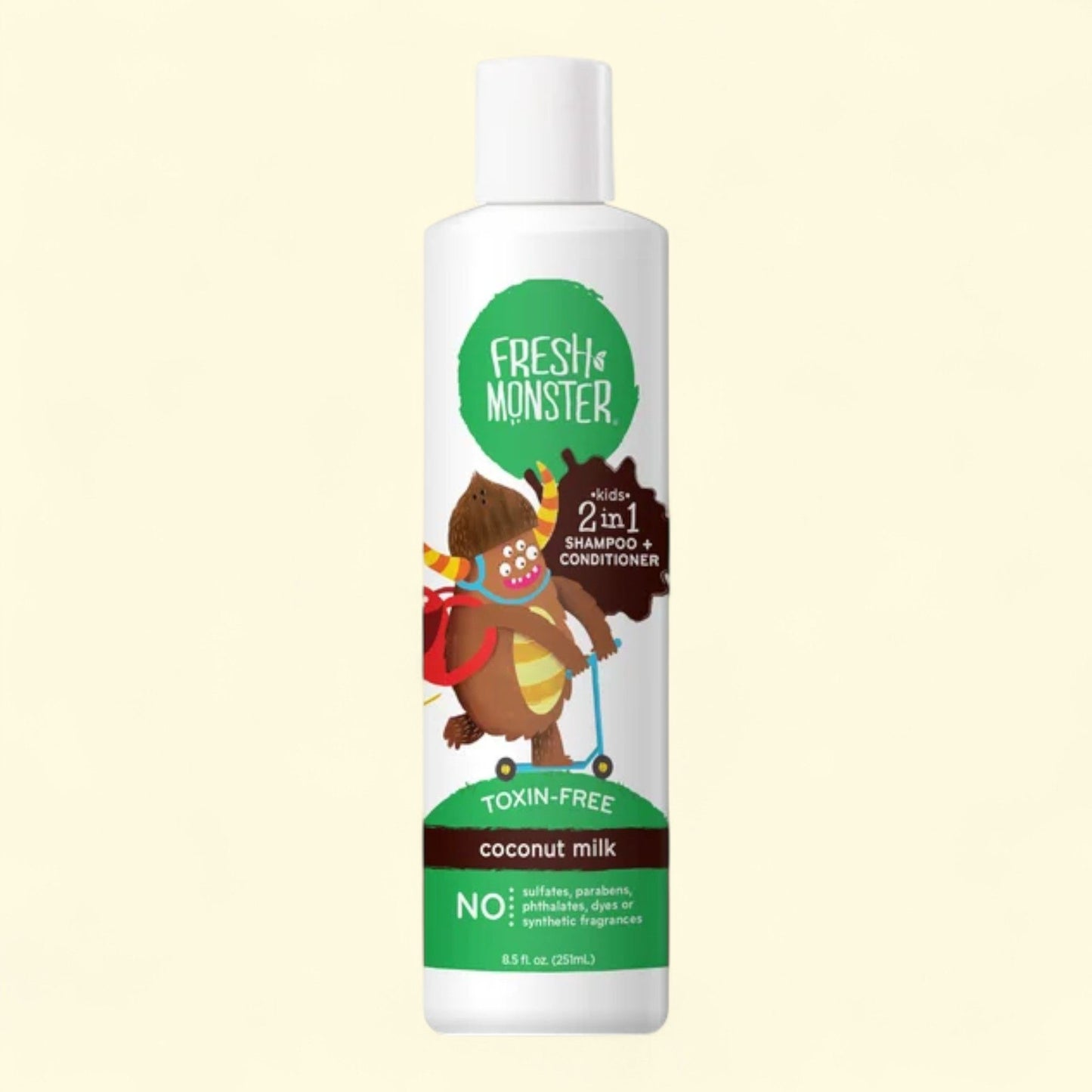 Fresh Monster Kids Shampoo & Conditioner, Coconut (8.5oz)