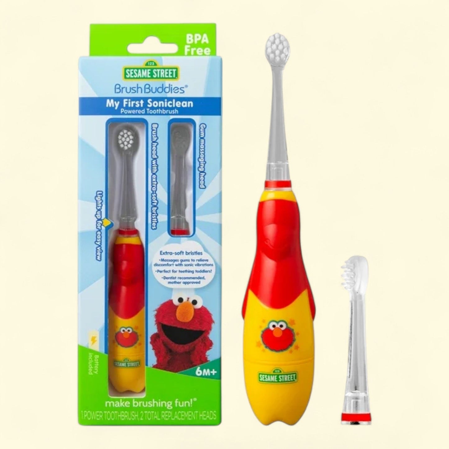 Brush Buddies My First Soniclean Baby Toothbrush, Sesame Street, 6 months