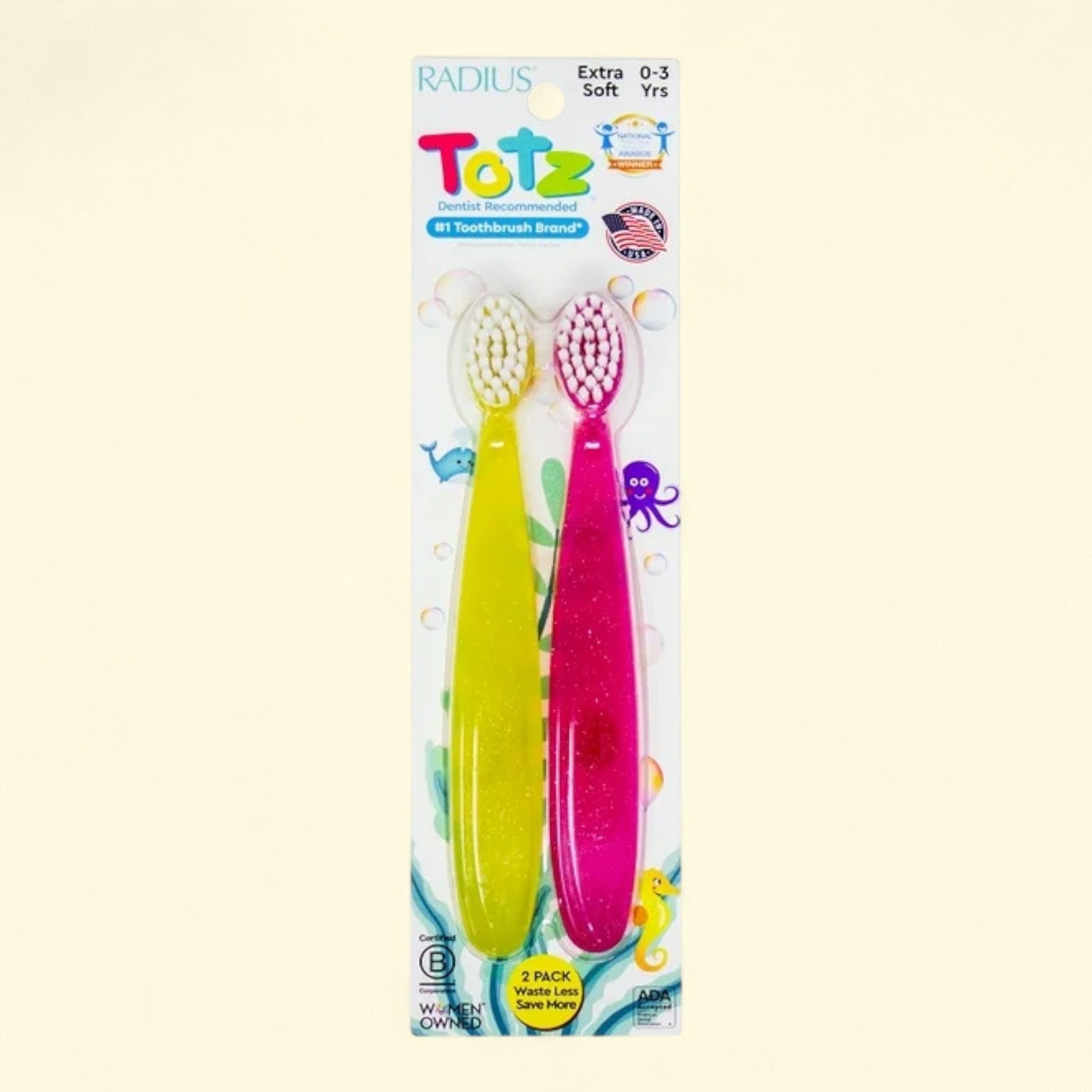 RADIUS Totz Toothbrush, Child Extra Soft, 2 CT