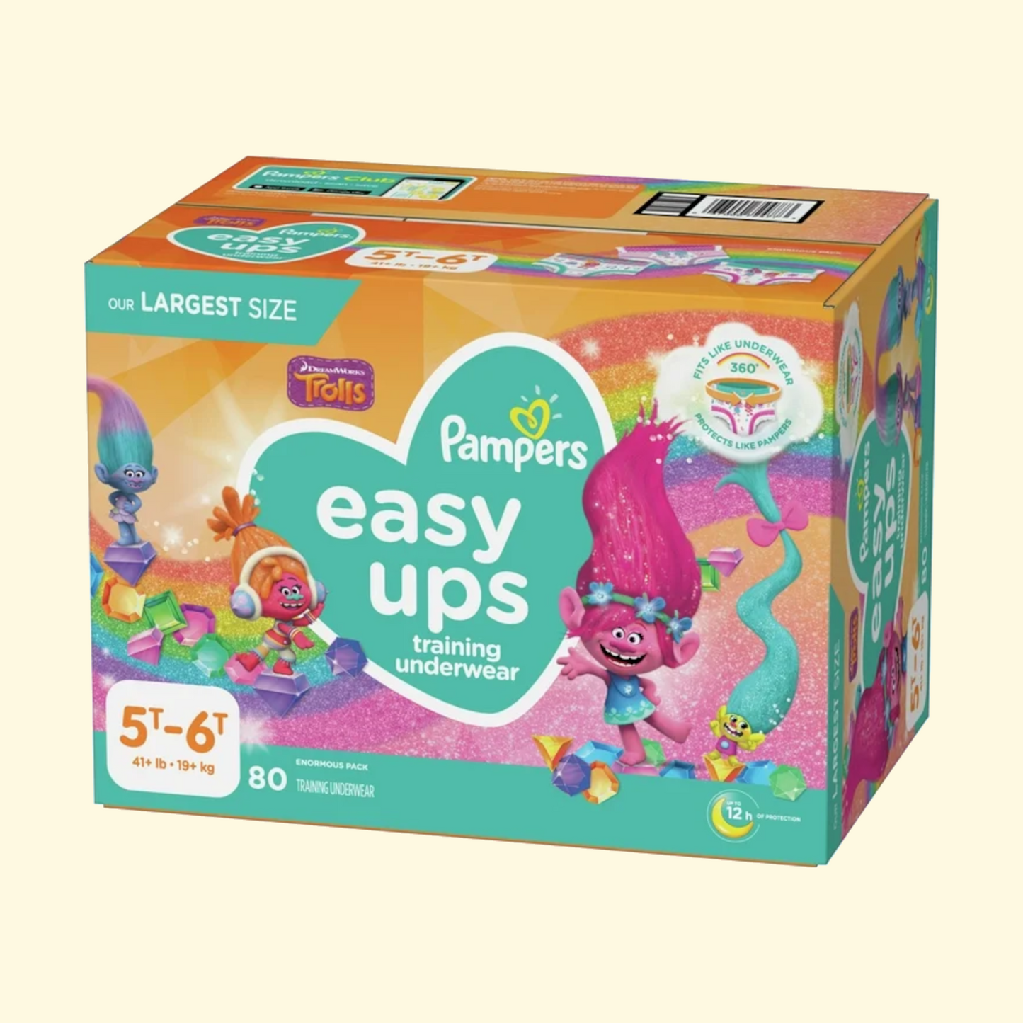 Pampers Easy Ups Girls Training Pants My Little Pony, Size 5T-6T, 80 Ct