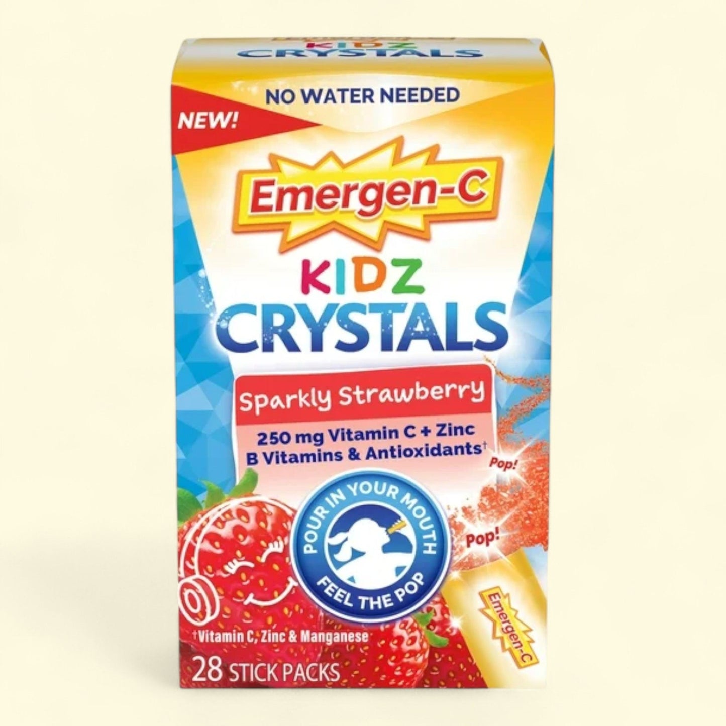 Emergen-C Kidz Crystals, Sparkly Strawberry, 28 Ct