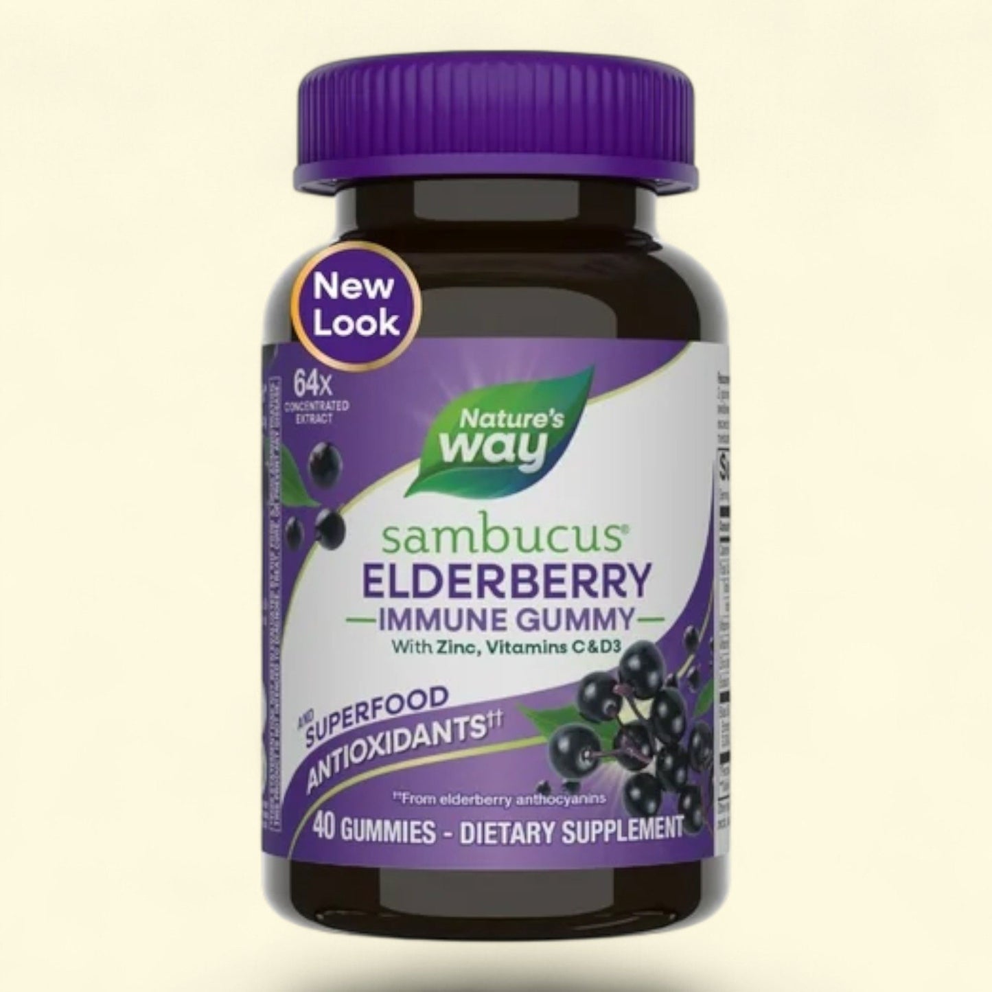 Nature's Way Sambucus Elderberry Immune Gummies, 40 Ct