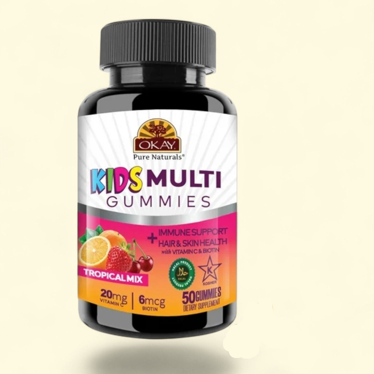 Okay Pure Naturals Daily Kids Multivitamin Gummies, 50 Count