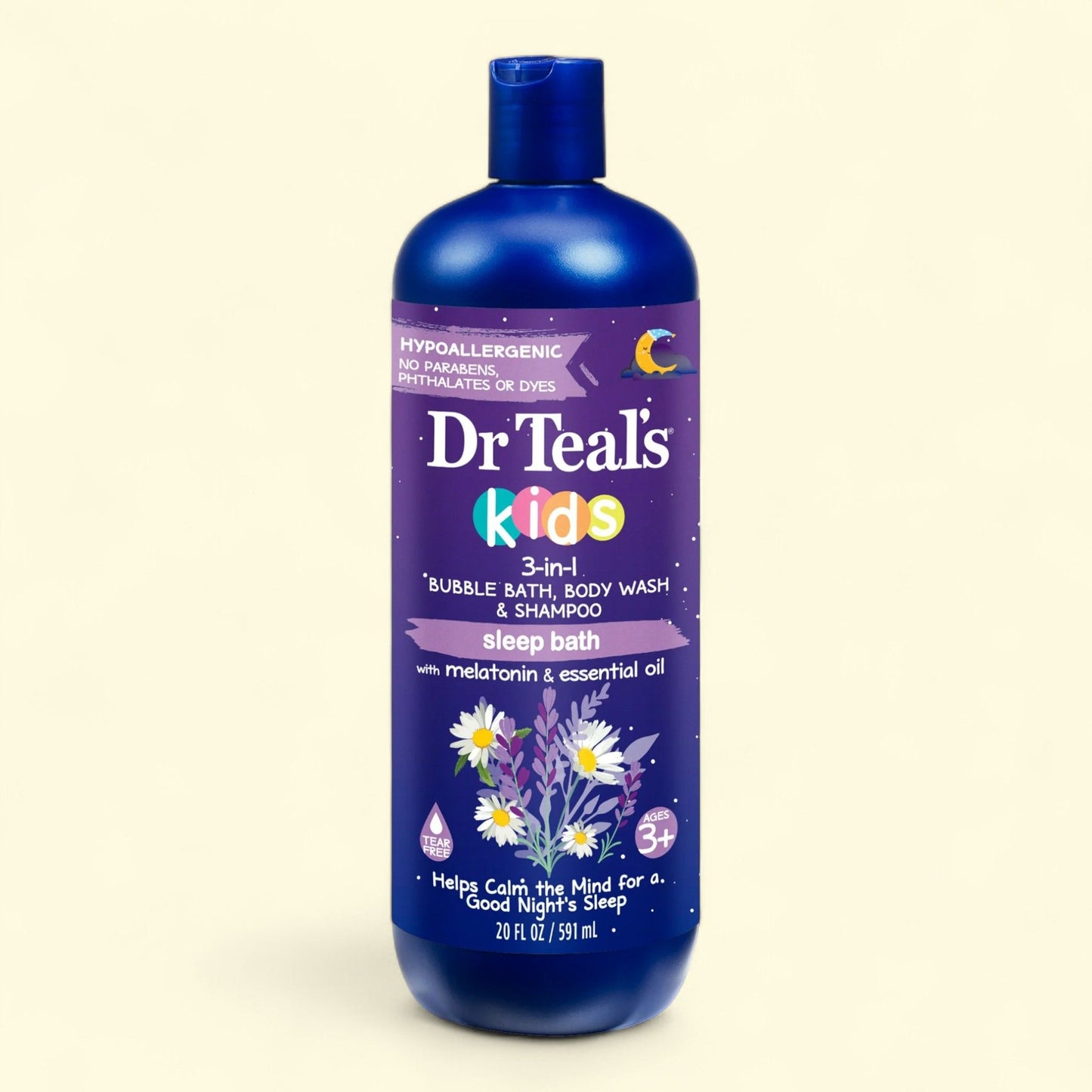 Dr Teal's Kids 3-in-1 Bubble Bath, Body Wash & Shampoo, 20 fl oz