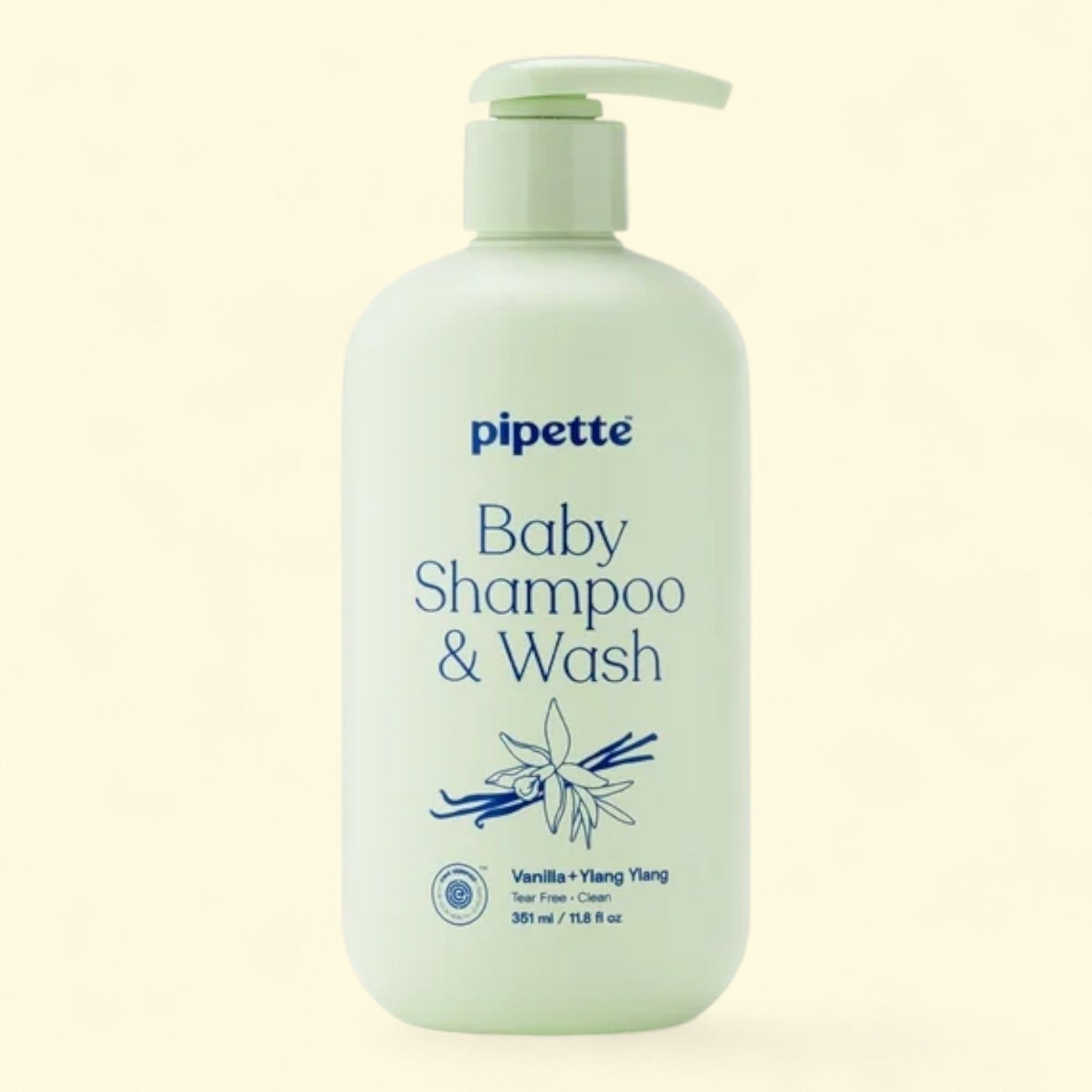 Shampoing et gel douche pour bébé Pipette, Peaux sensibles, Vanille + Ylang-ylang, 350 ml