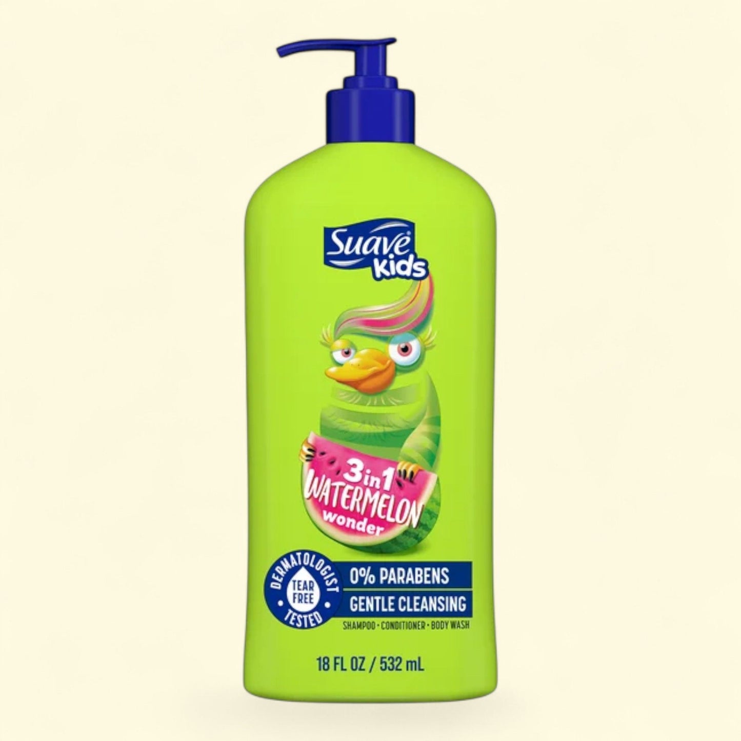 Suave Kids 3-in-1 Shampoo Conditioner & Body Wash, Wacky Melon, 18 oz