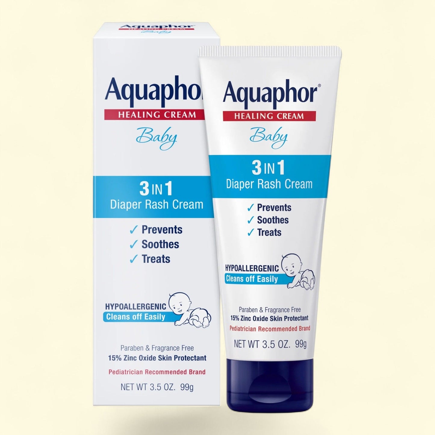 Aquaphor Baby Diaper Rash Cream, 3.5 oz