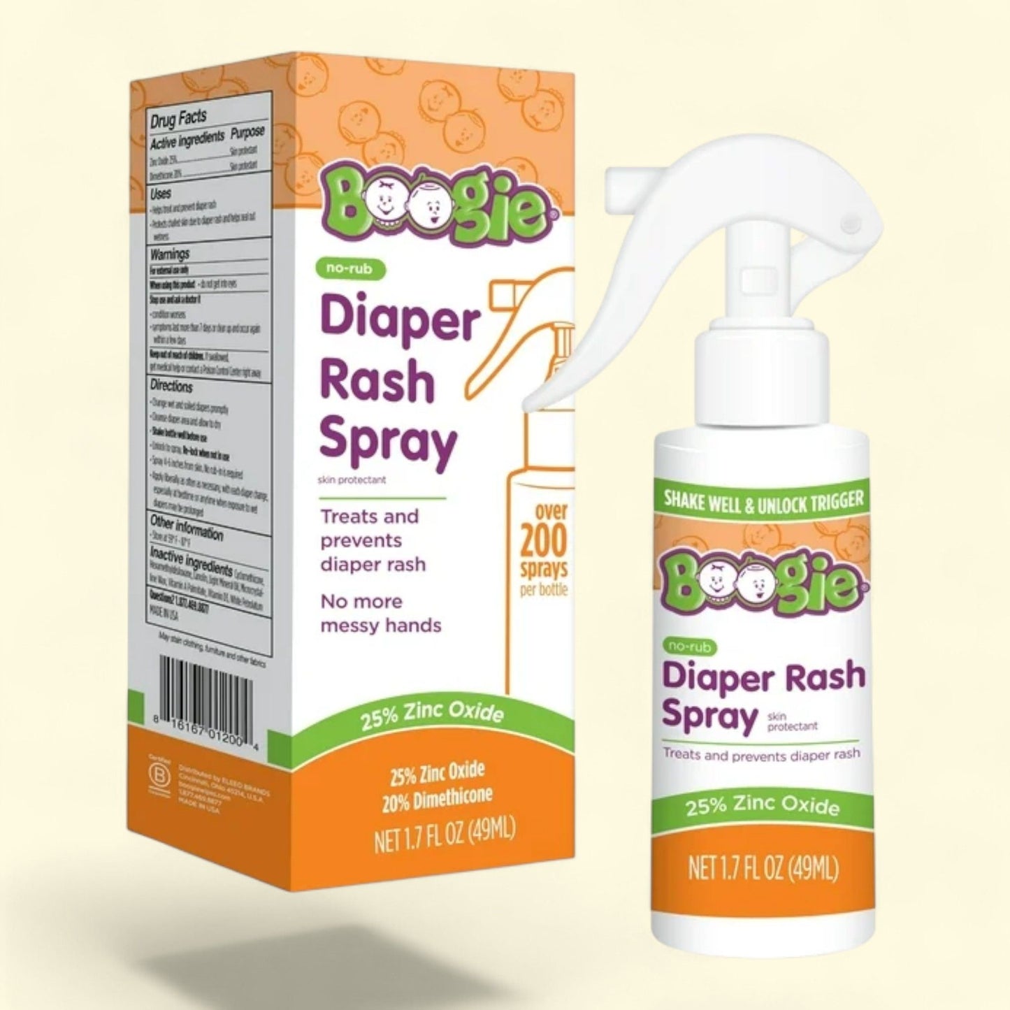 Boogie No-Rub Liquid Diaper Rash Spray, 1.7 fl oz
