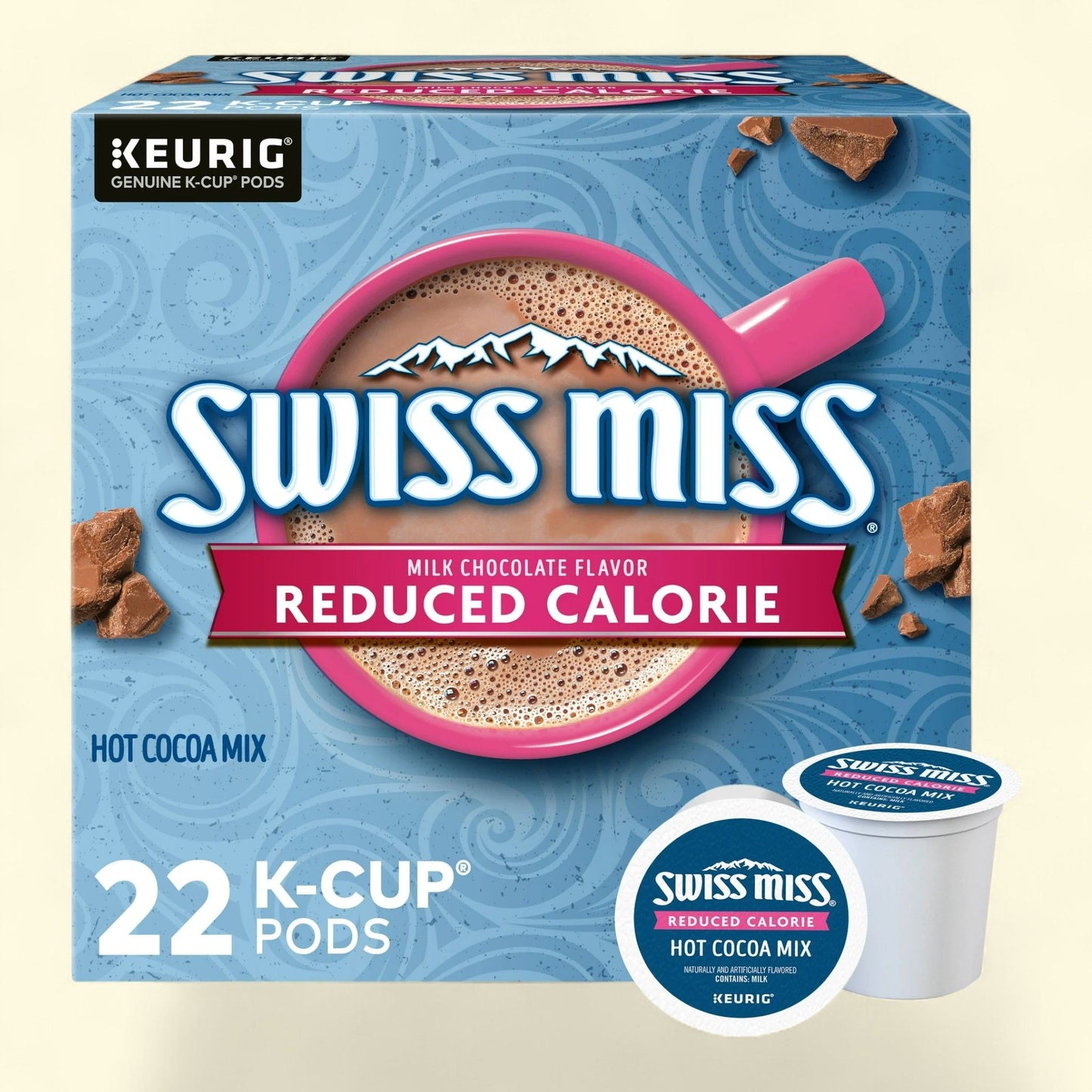 Swiss Miss Hot Cocoa, Keurig Single Serve K-Cup Pods, 22 Ct