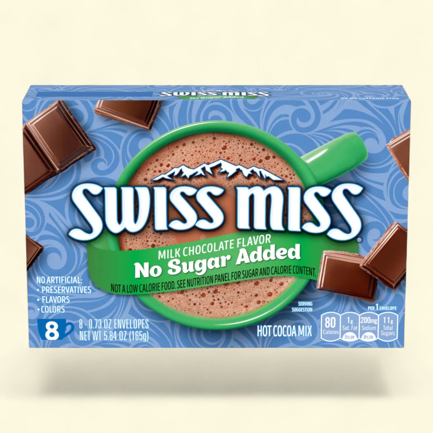 Swiss Miss Milk Chocolate Hot Cocoa Mix, No Sugar Added, 8 oz