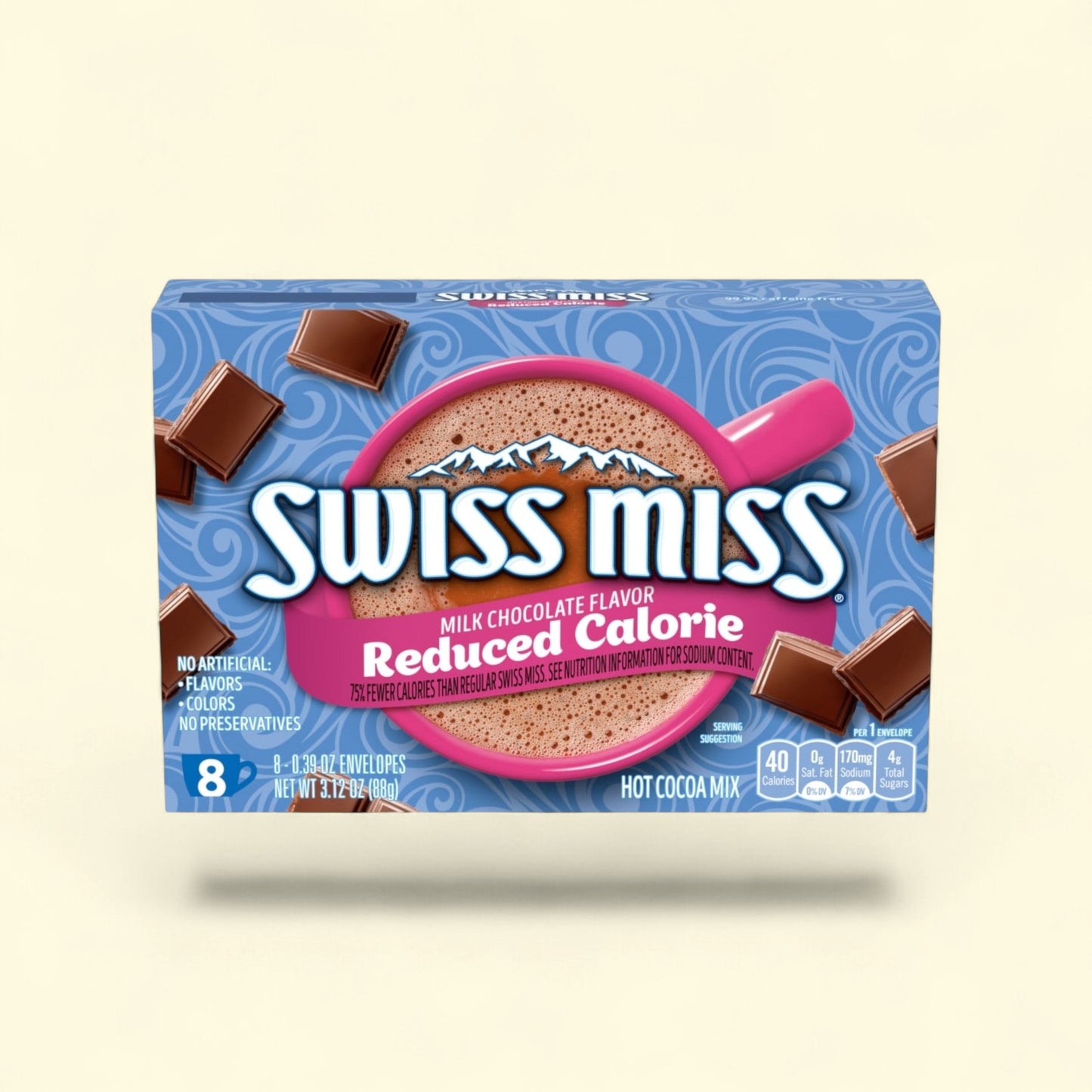 Swiss Miss Milk Chocolate Hot Cocoa Mix, Reduced Calorie, 3.12 oz — authentic US product shipped worldwide by Treatspree
