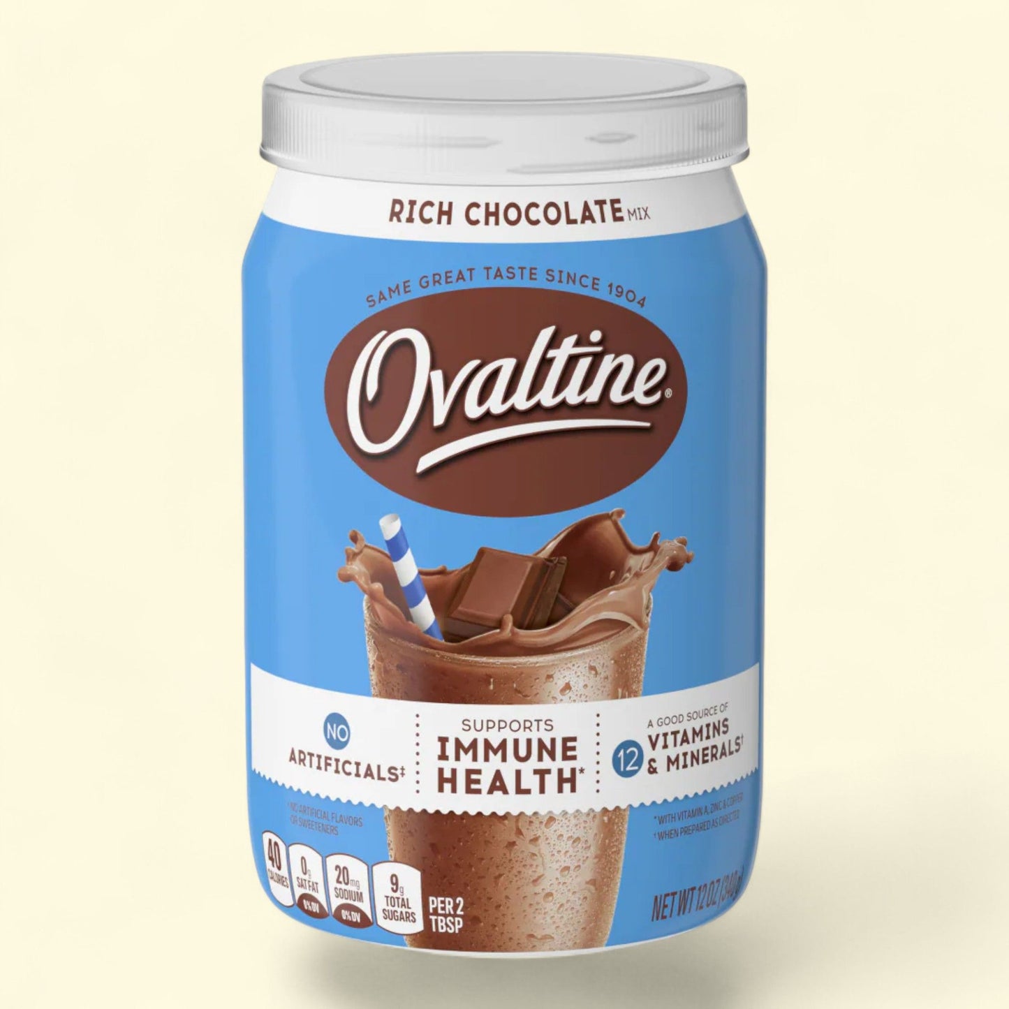 Ovaltine Rich Chocolate Milk Mix, 12 oz