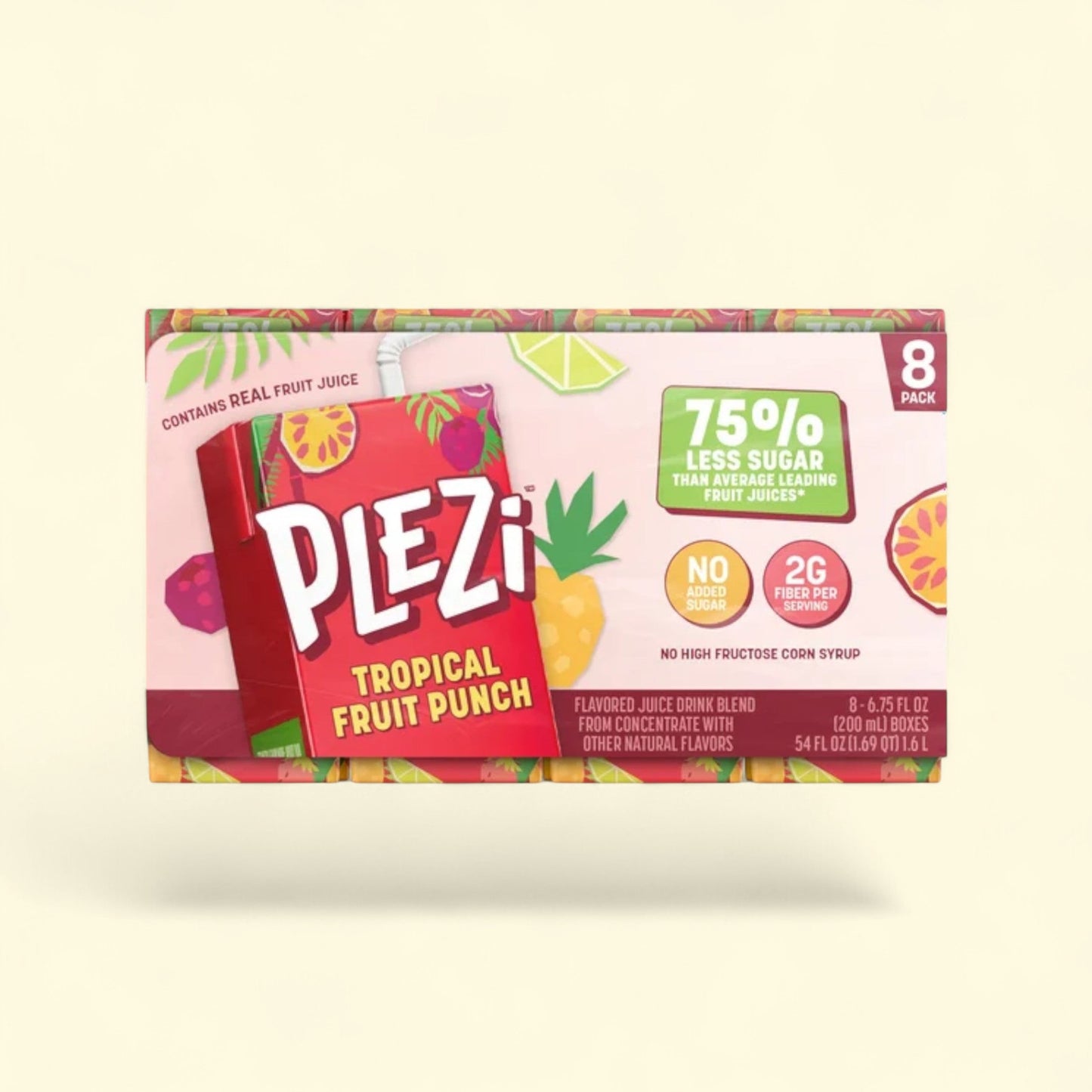 Plezi Tropical Punch Drink, 6.75oz 8pk — authentic US product shipped worldwide by Treatspree