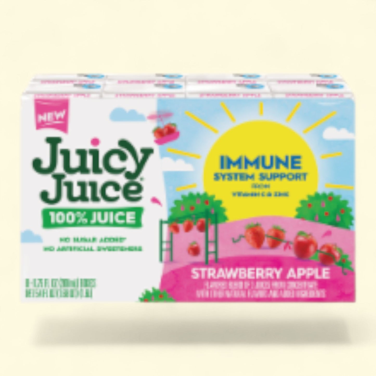 Juicy Juice Immune System Support Strawberry Apple 100% Juice, 8 pack