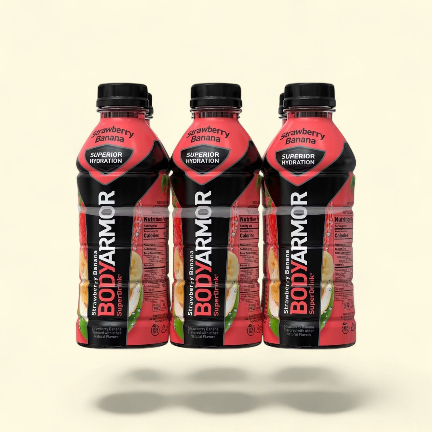 BODYARMOR Sports Drink, Strawberry Banana, 6pk/20 fl oz — authentic US product shipped worldwide by Treatspree