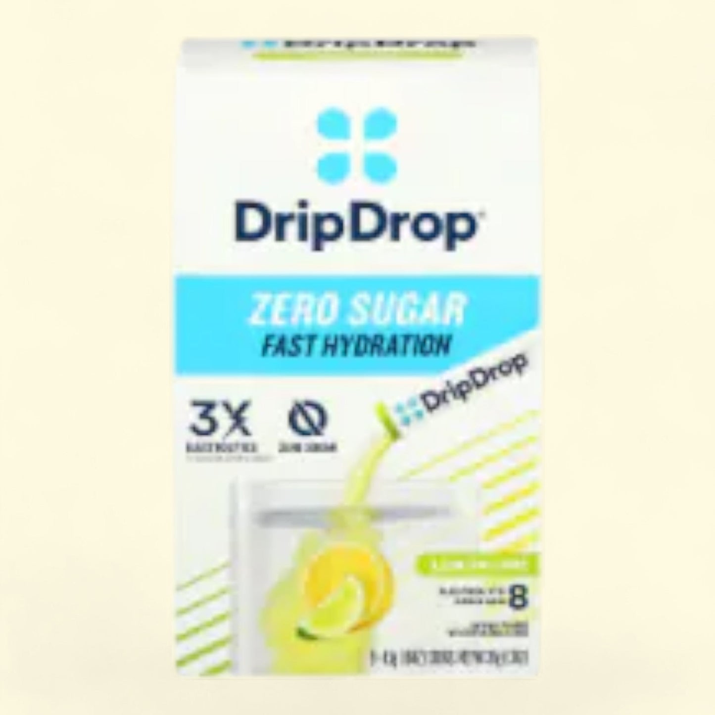 DripDrop Lemon Lime Zero Sugar Hydration Drink Mix Packets, 8 pk