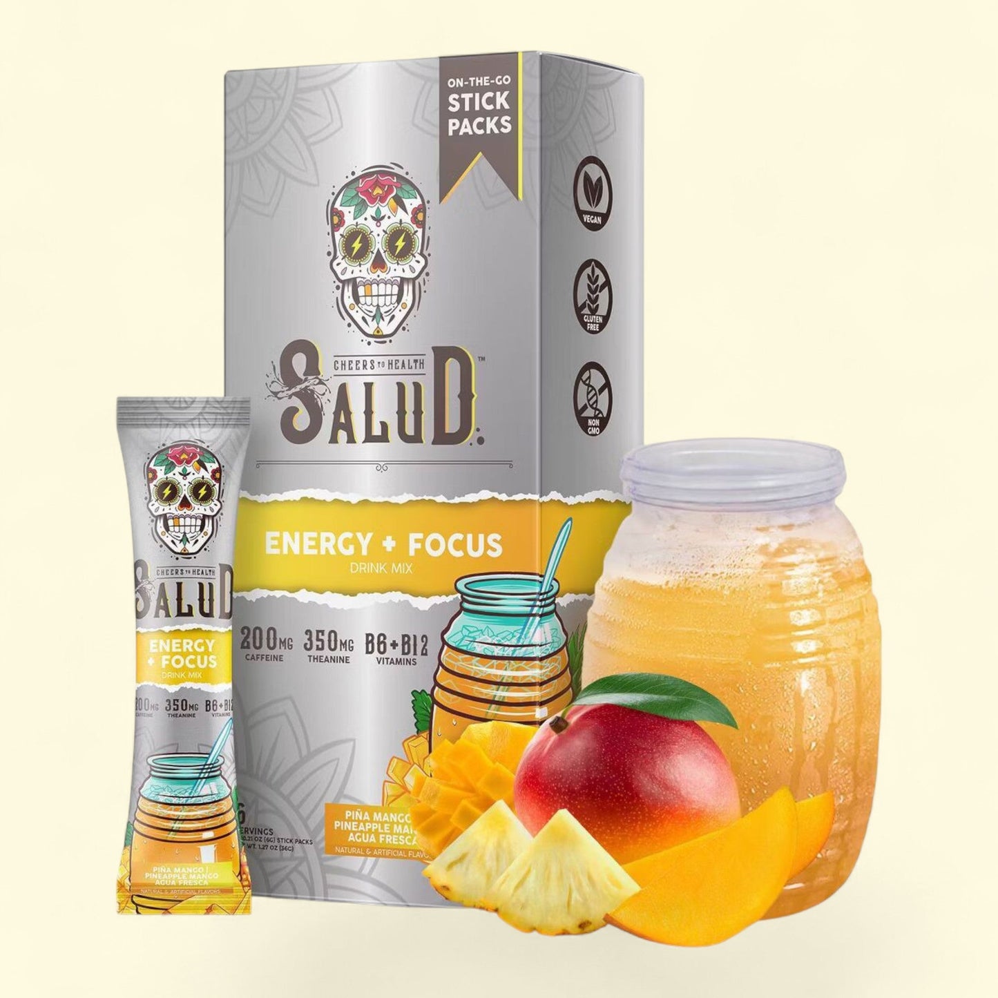 Salud Energy + Focus Drink Mix, 6pk/1.27oz