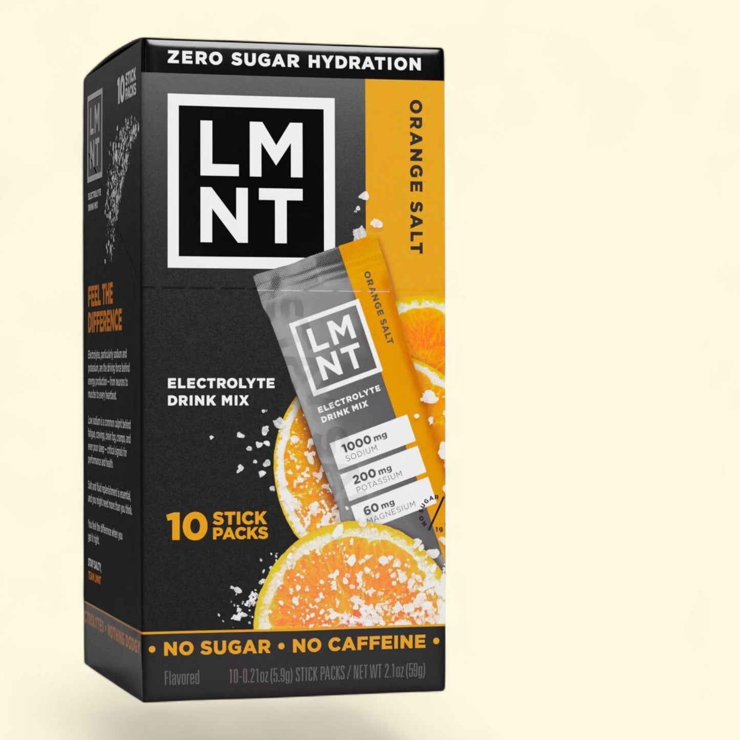 LMNT Electrolytes Sports Drink, Orange Salt, 2.1oz/10ct