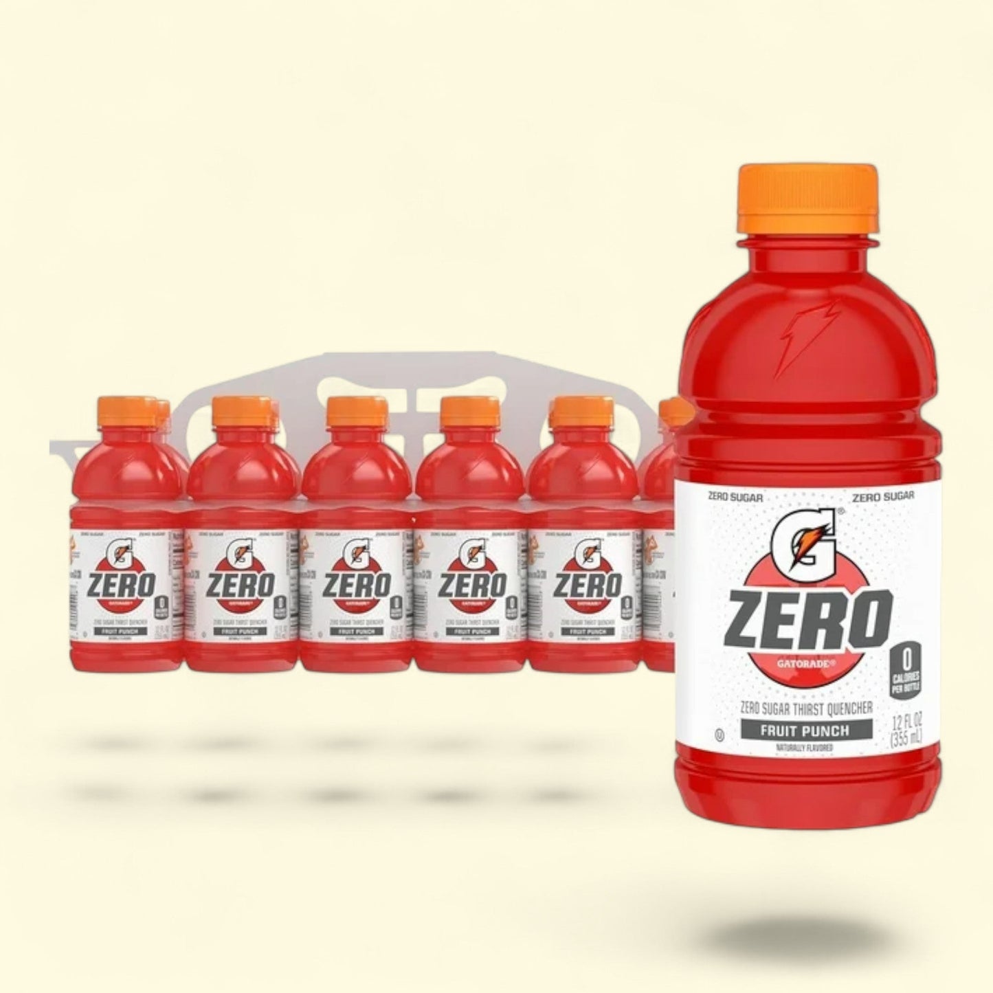 Gatorade Zero Sugar Fruit Punch Sports Drinks, 12 fl oz, 12 Count Bottles