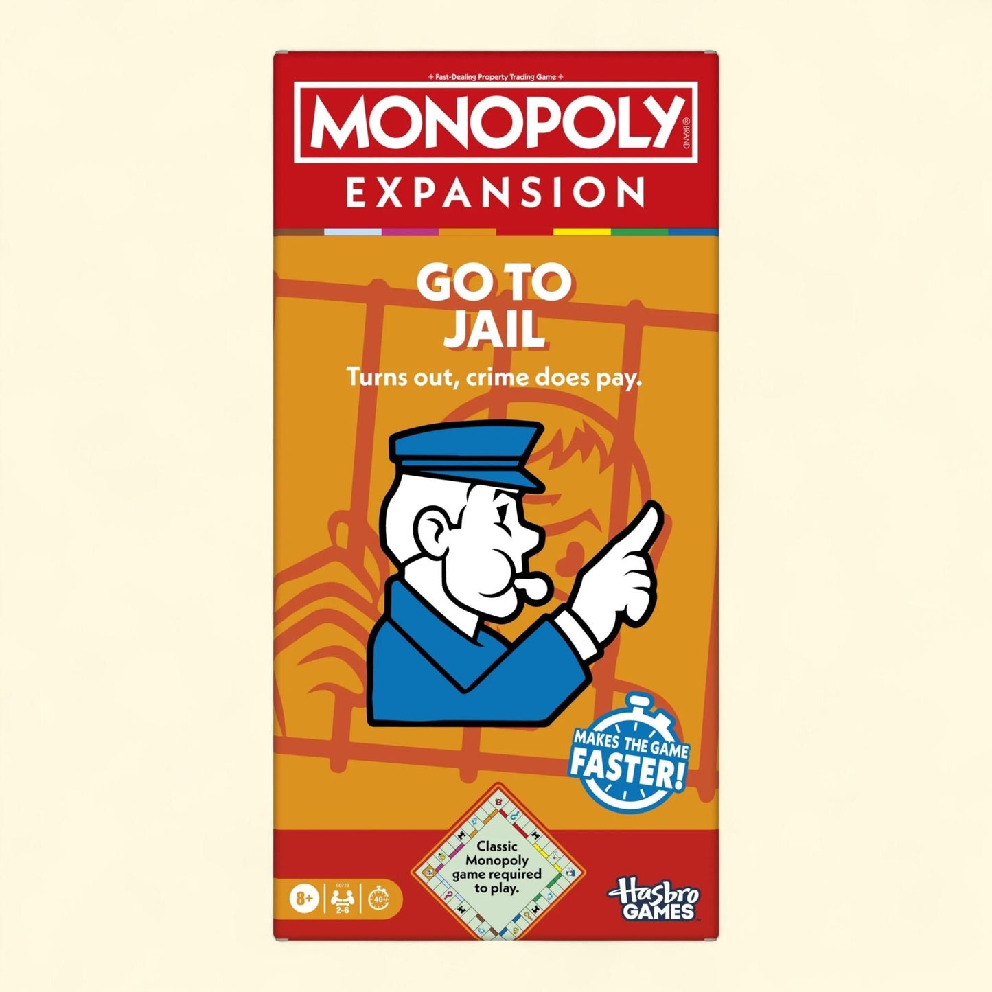 Monopoly Go to Jail Expansion, 40 Mins, Ages 8+