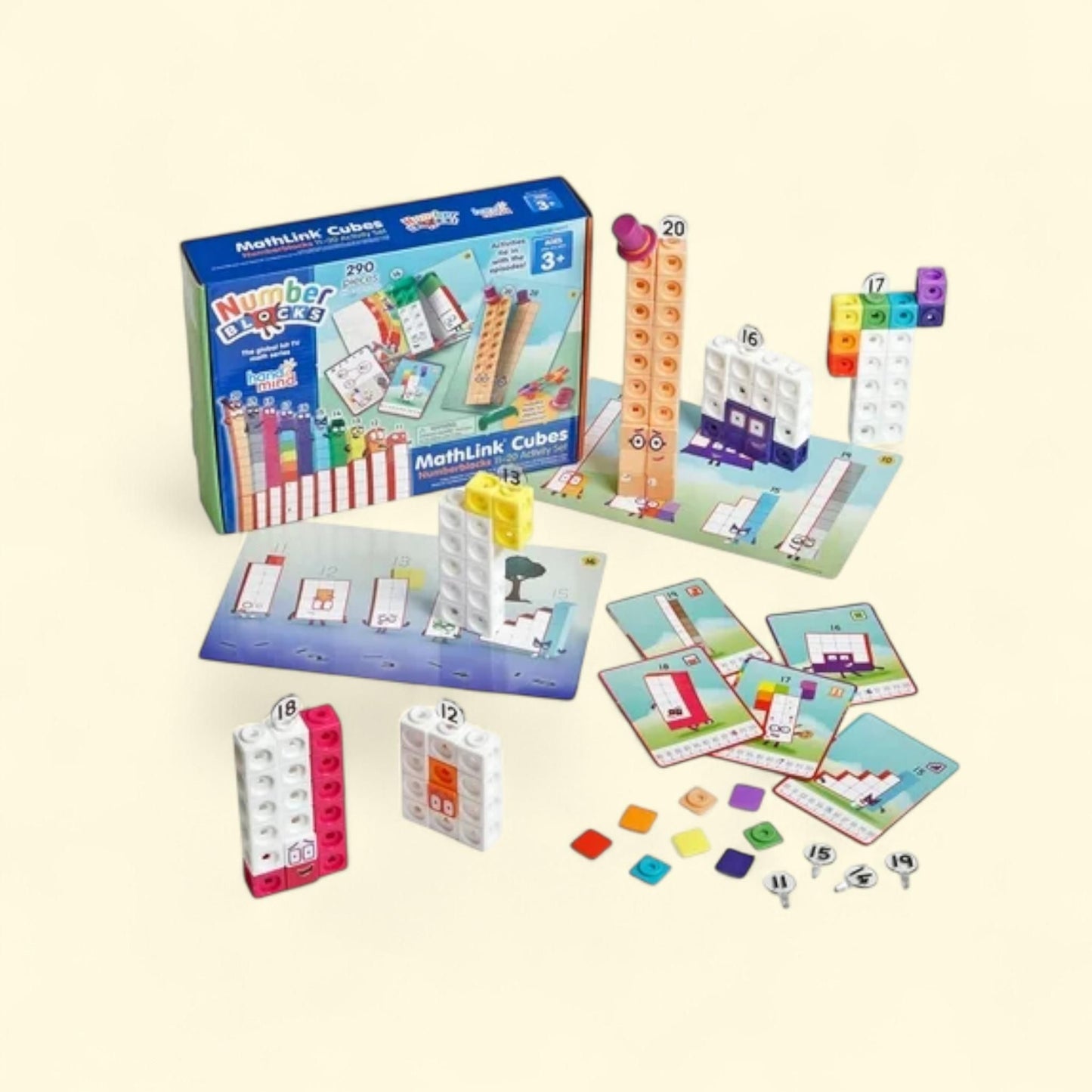 hand2mind MathLink® Cubes Numberblocks® 11-20 Activity Set, educational math toys for kids, 1 count