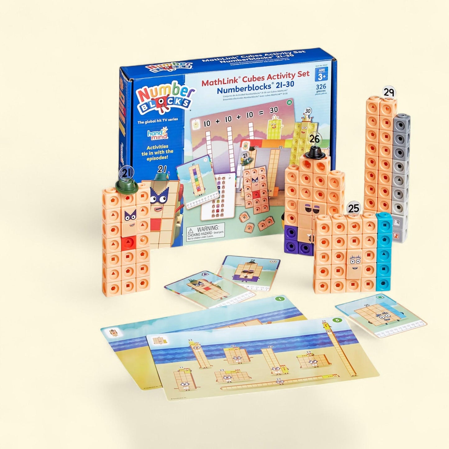 hand2mind MathLink Cubes Activity Set Numberblocks 21-30, Educational Math Games for Kids, 1 count