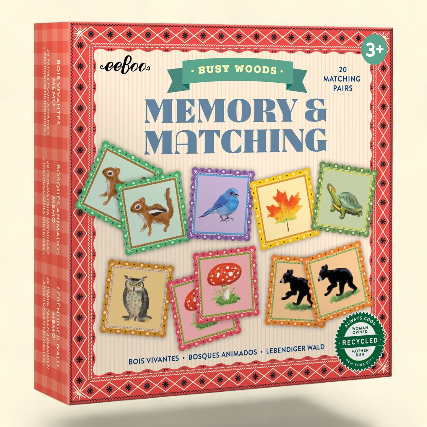 eeBoo Memory & Matching Game: Busy Woods - 20 Pairs, Kids Ages 3+