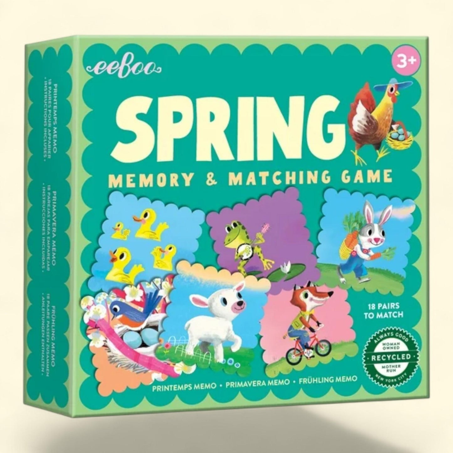 eeBoo Spring Little Square Memory & Matching Game, 3 Years and Up