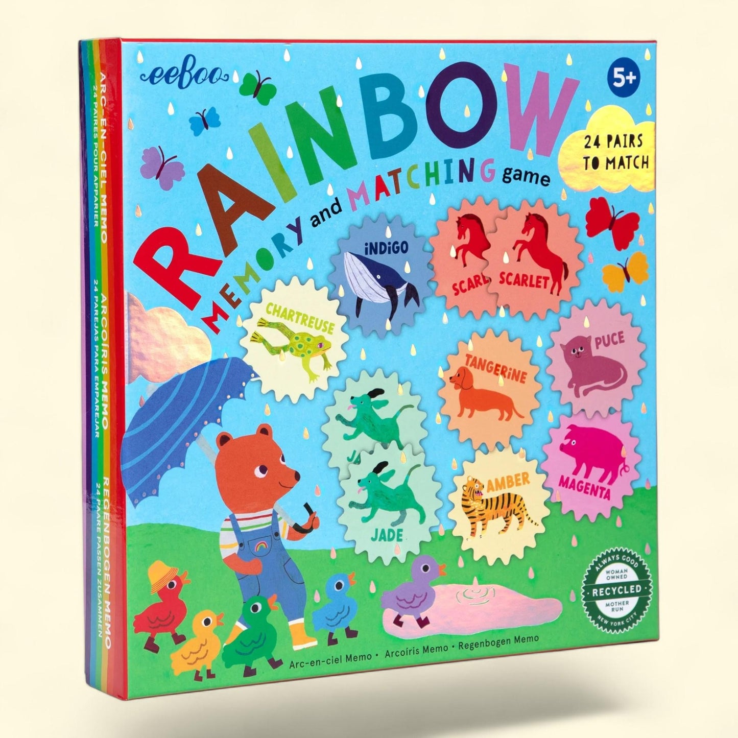eeBoo Rainbow Memory Matching Game, 24 Pairs