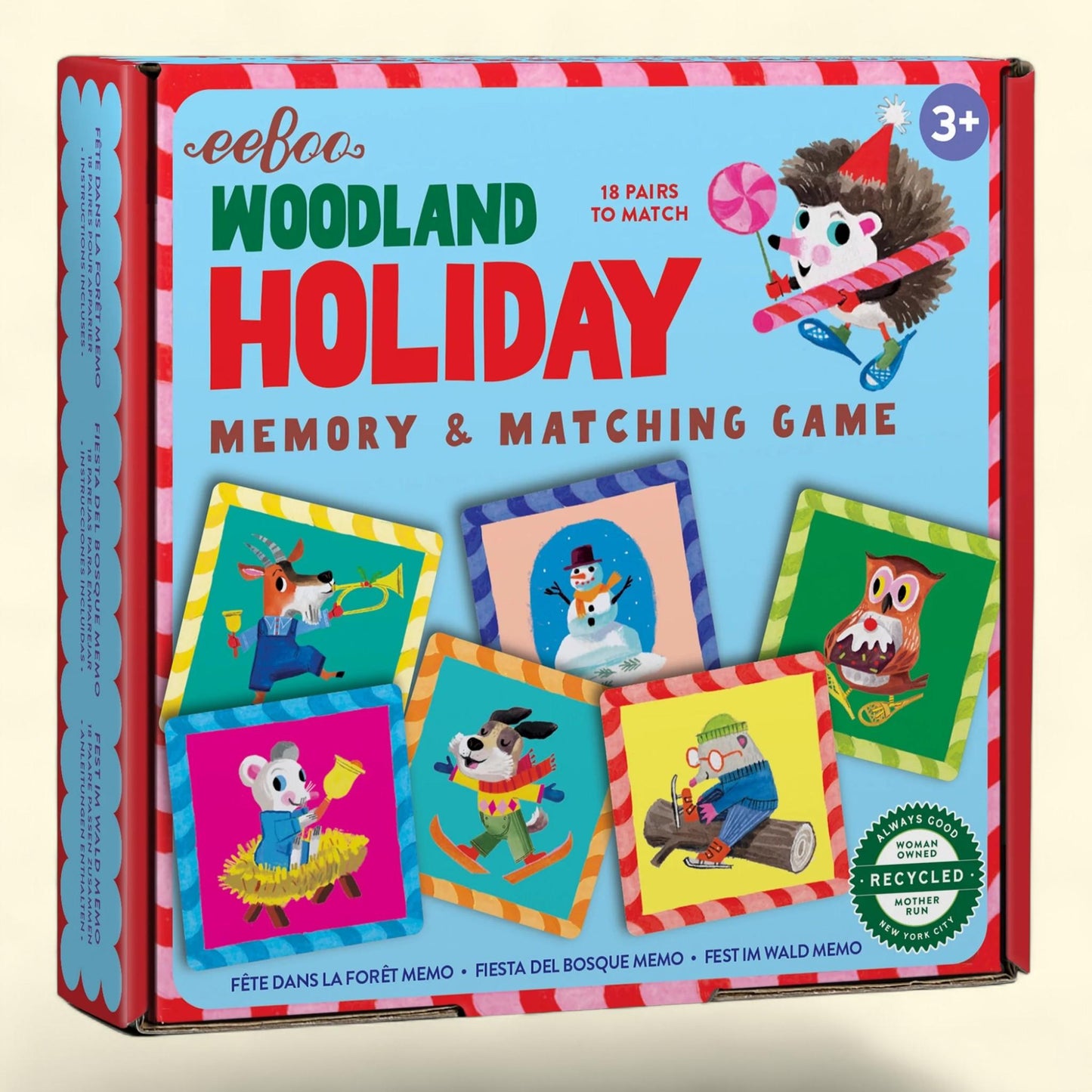 eeBoo: Memory & Matching Game: Woodland Holiday, 18 Themed Matching Pairs, Kids Ages 3+, 1-4 Players