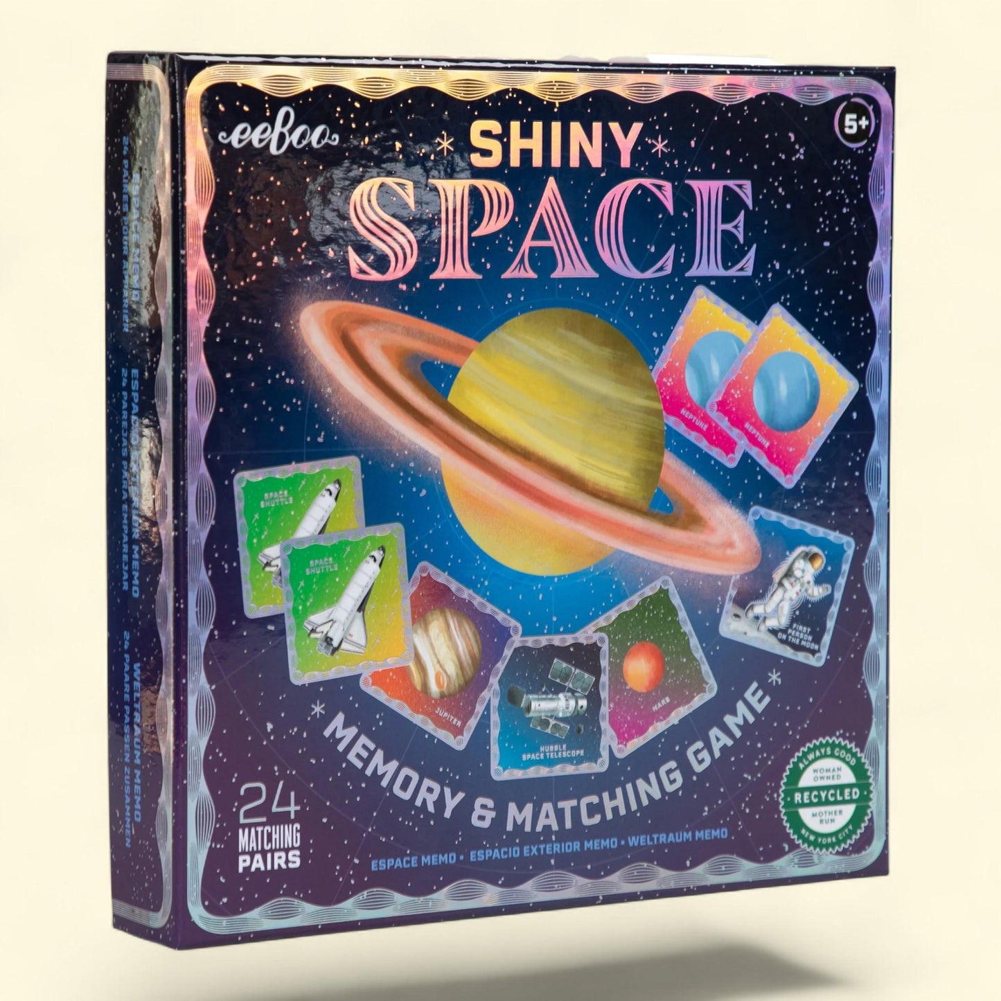 eeBoo Memory & Matching Game: Shiny Space - 24 Pairs, 5+
