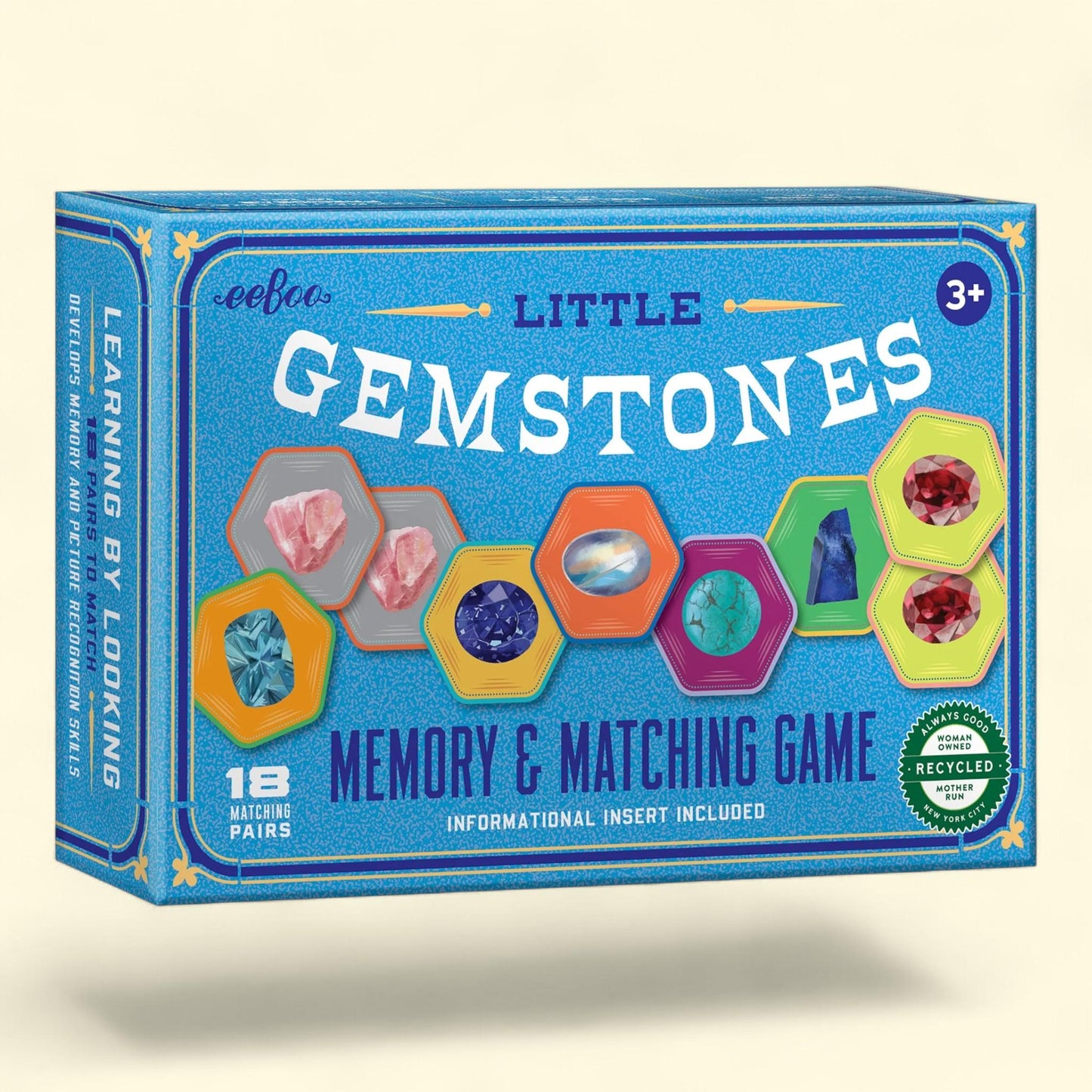 eeboo Memory & Matching Game: Little Gemstones - 18 Pairs, 5+ — authentic US product shipped worldwide by Treatspree
