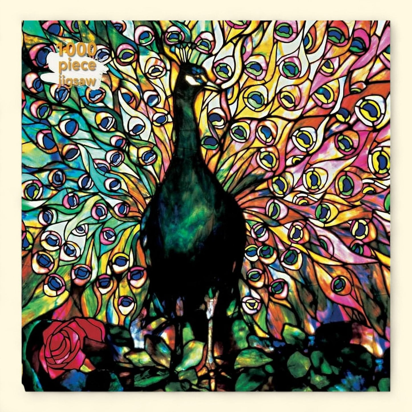 Louis Comfort Tiffany Adult Jigsaw Puzzle: Displaying Peacock, 1000... — authentic US product shipped worldwide by Treatspree