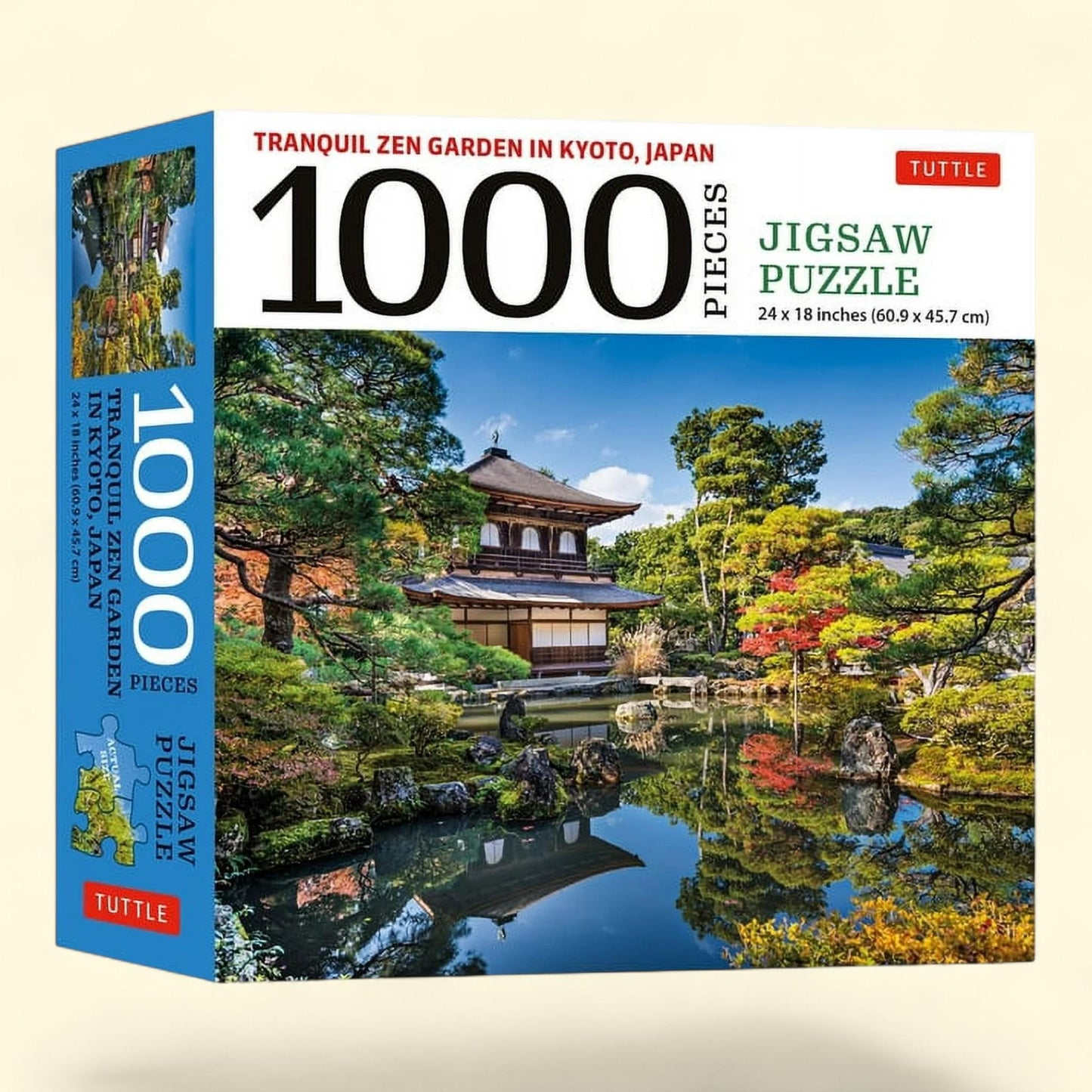 Tranquil Zen Garden 1000 Piece Jigsaw Puzzle: Ginkaku-Ji, Temple of the Silver Pavilion, 24 in X 18 in