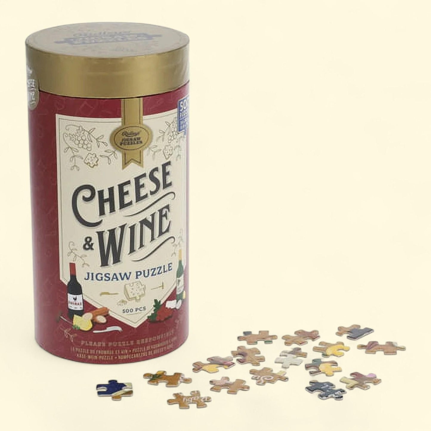 Cheese + Wine Puzzle, 500 Pieces — authentic US product shipped worldwide by Treatspree