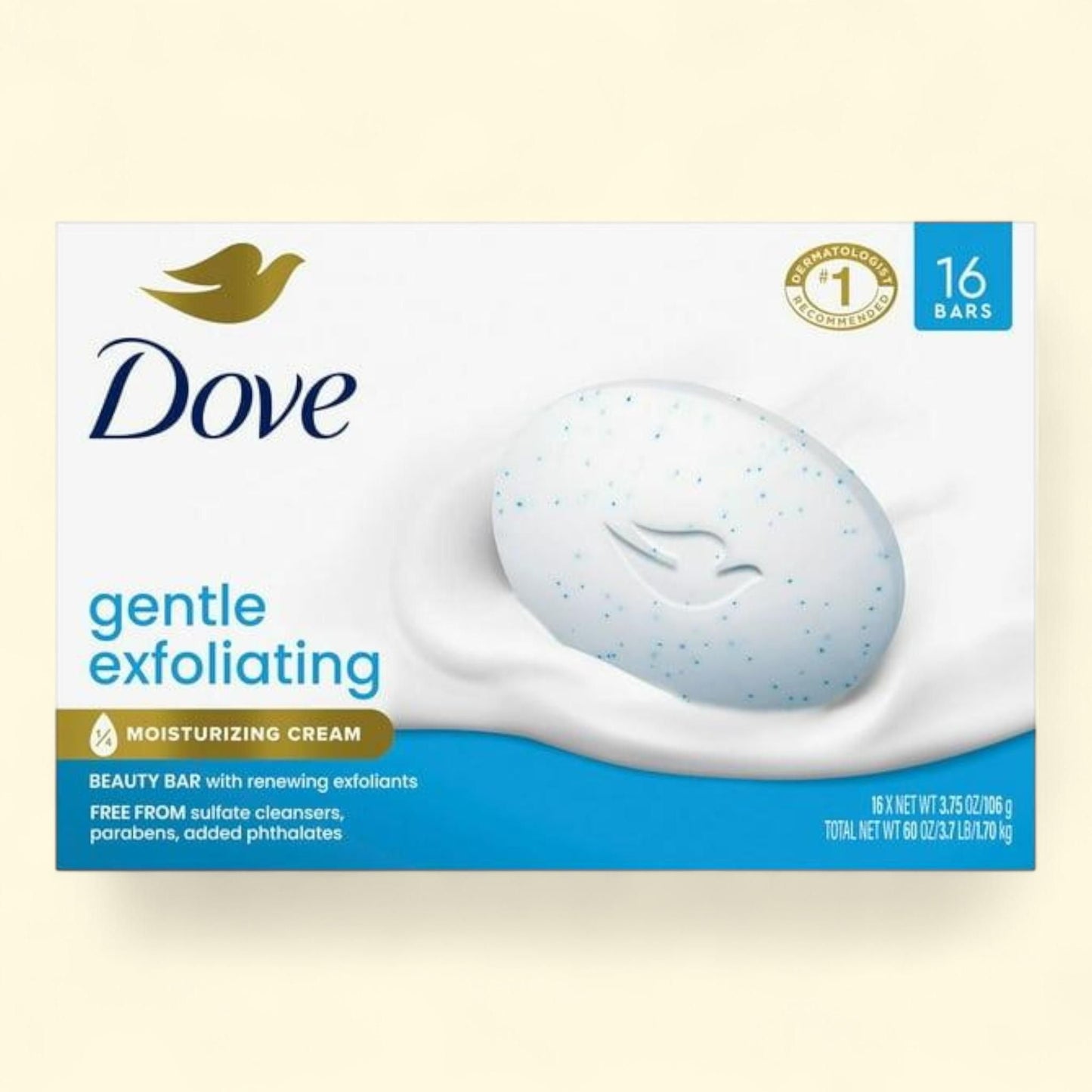 Dove Exfoliating Bar Soap, 3.75 oz., 16 ct.