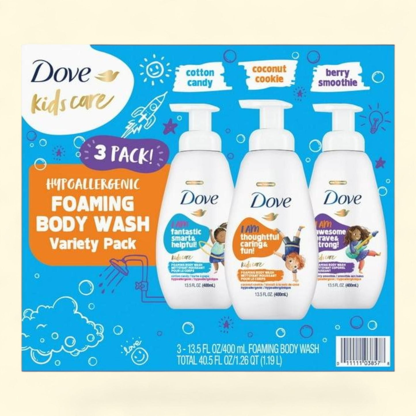 Dove Kids Care Foaming Body Wash, 13.5 fl. oz., 3 pk.