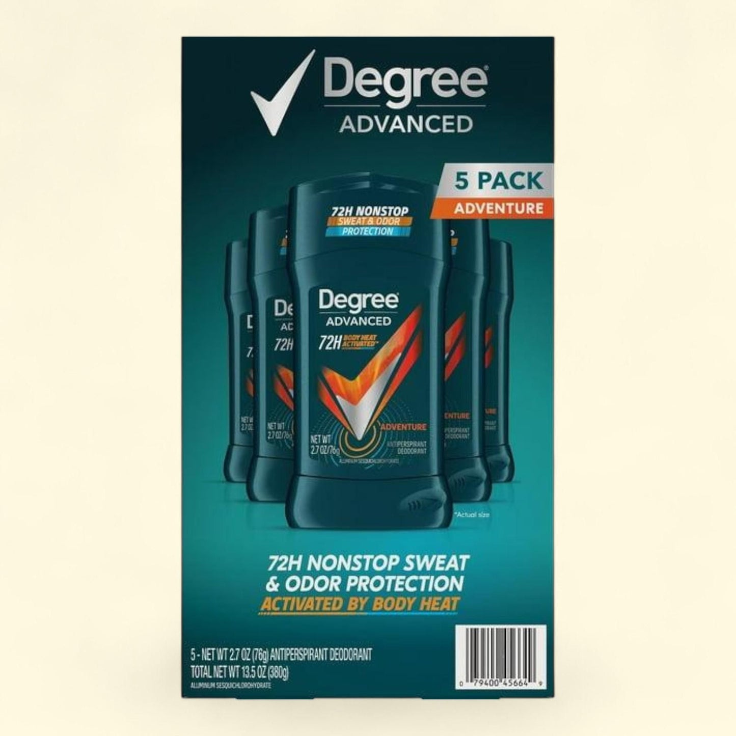 Degree for Men Advanced Protection Antiperspirant, Adventure, 2.7 oz., 5 pk.