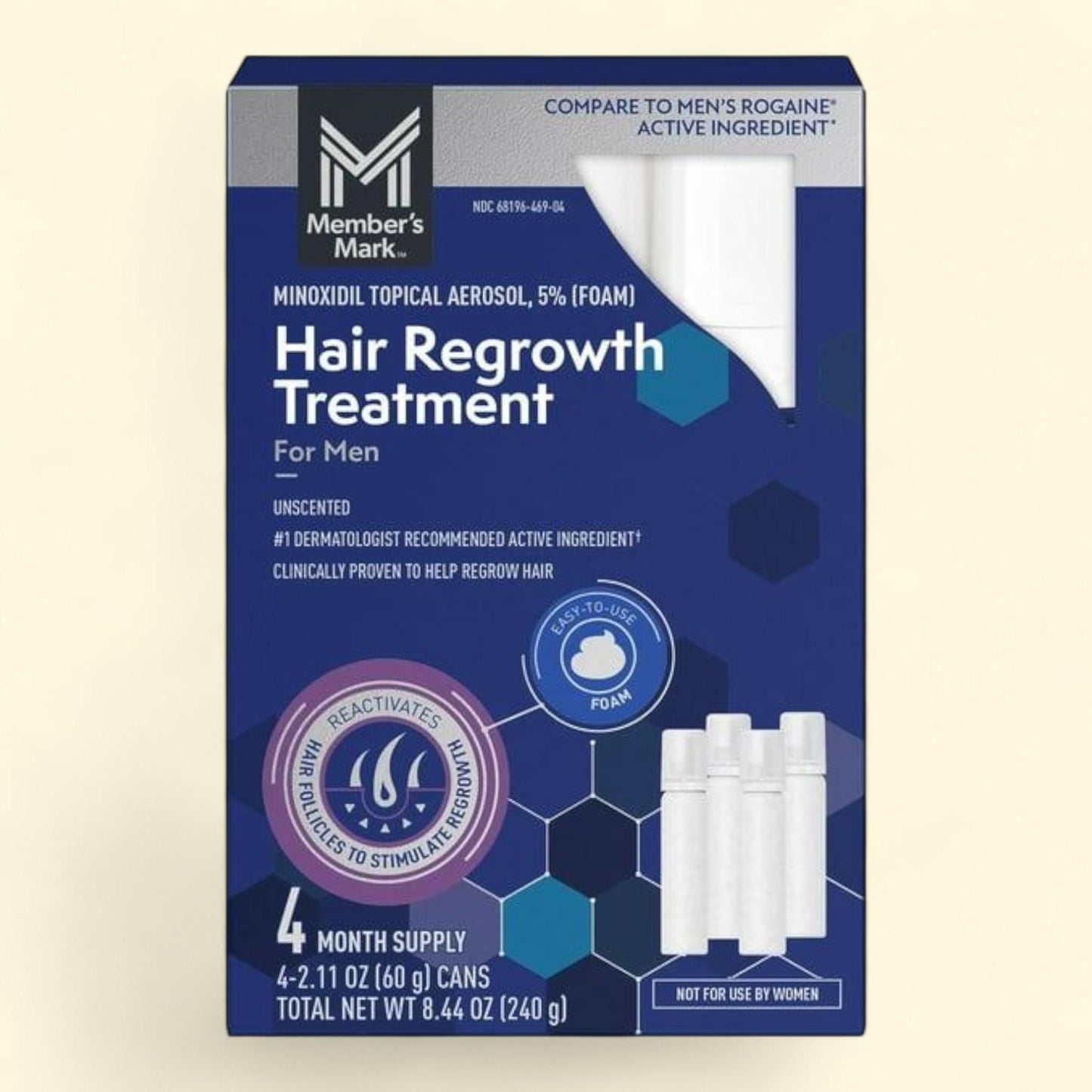 Member's Mark Minoxidil 5% Foam, 8.44 oz.