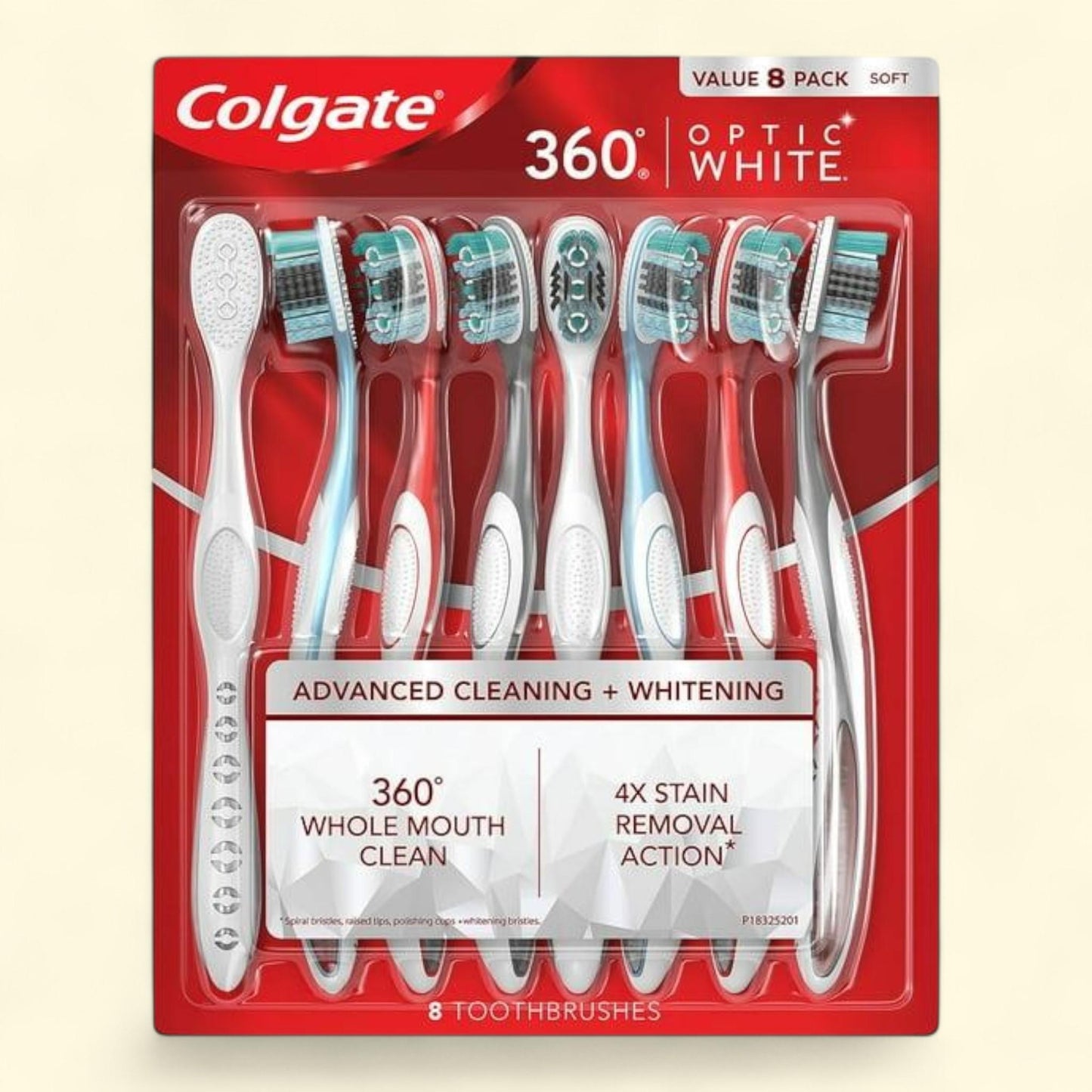 Colgate Optic White 360 Soft Toothbrush, 8 ct.