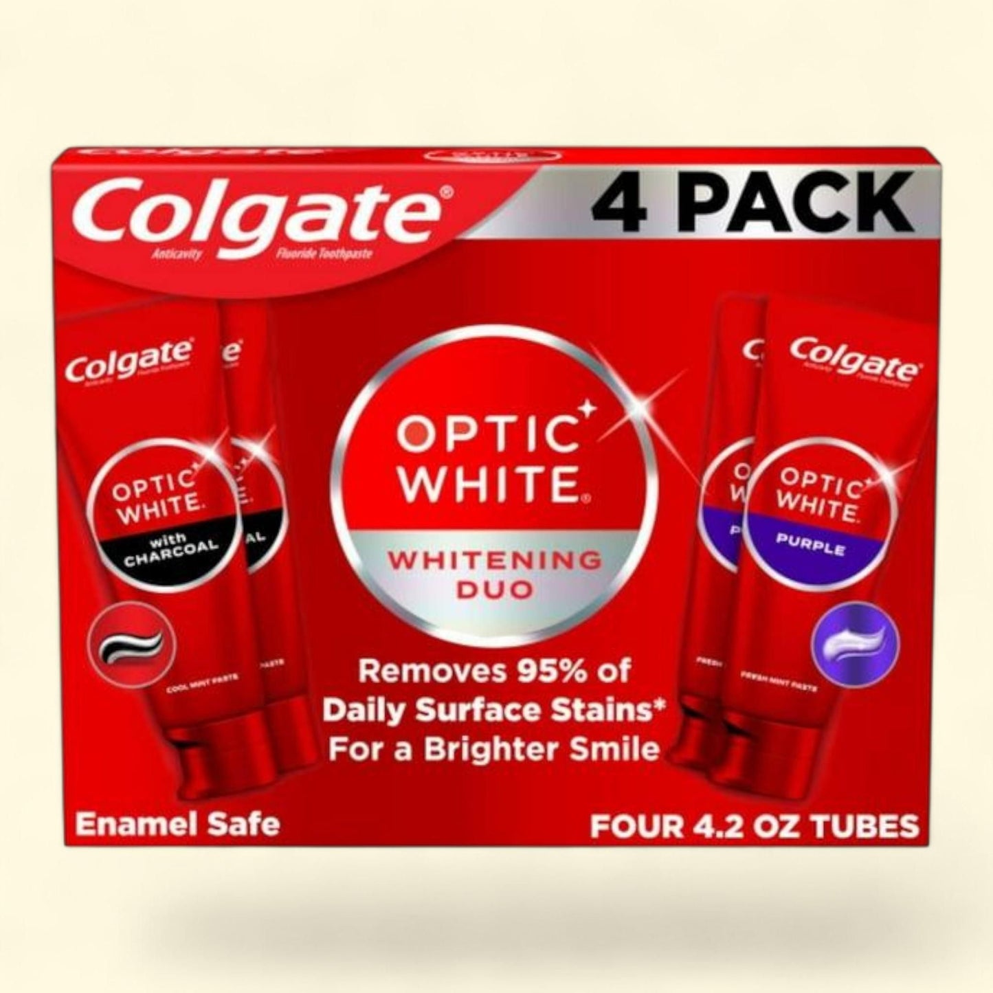 Colgate Optic White Whitening Toothpaste, 4.2 oz., 4pk.