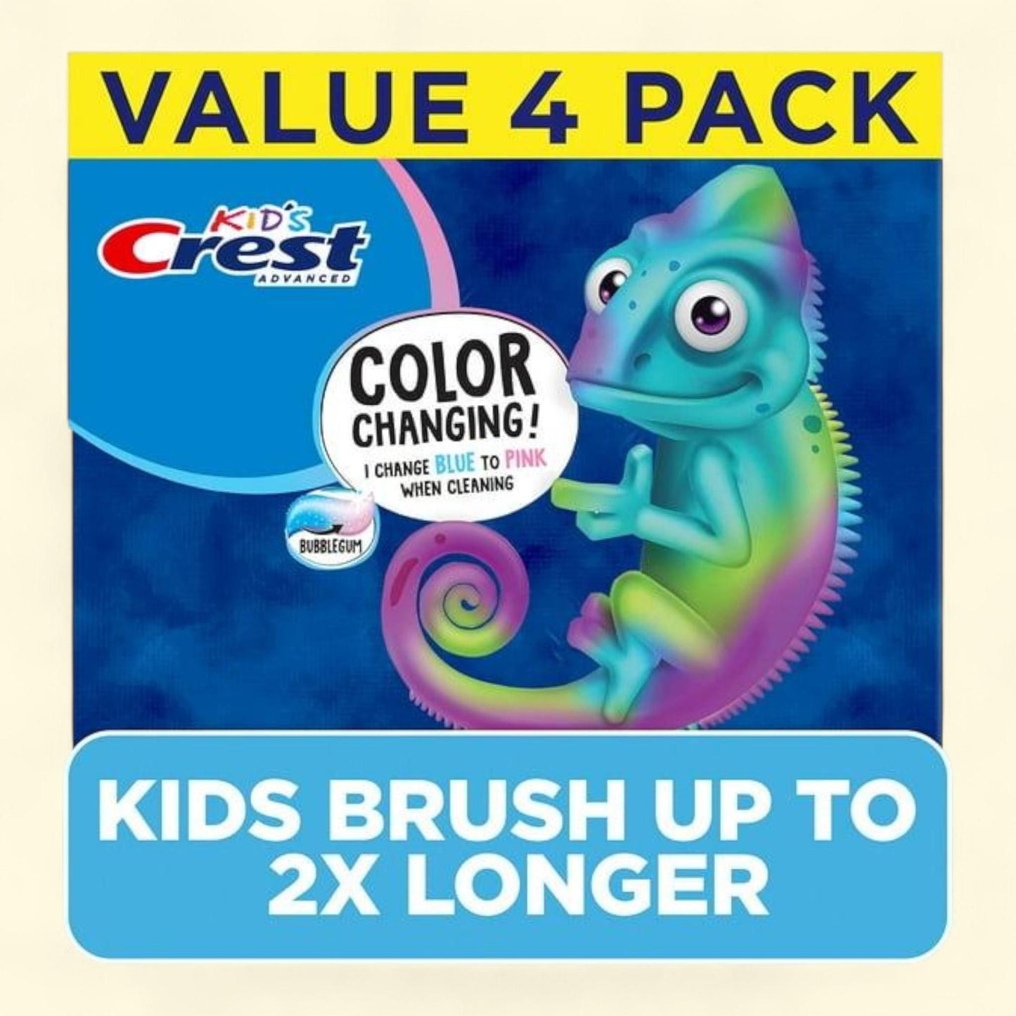 Crest Kid's Toothpaste, Bubblegum, 4.2 oz., 4 pk.