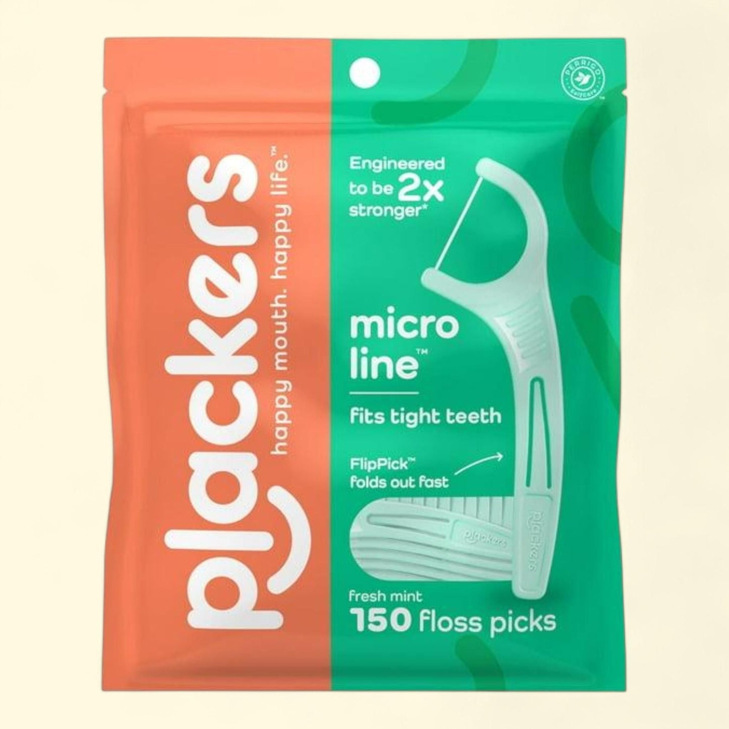 Plackers Dental Floss Picks, Micro Line, Mint, 450 ct.