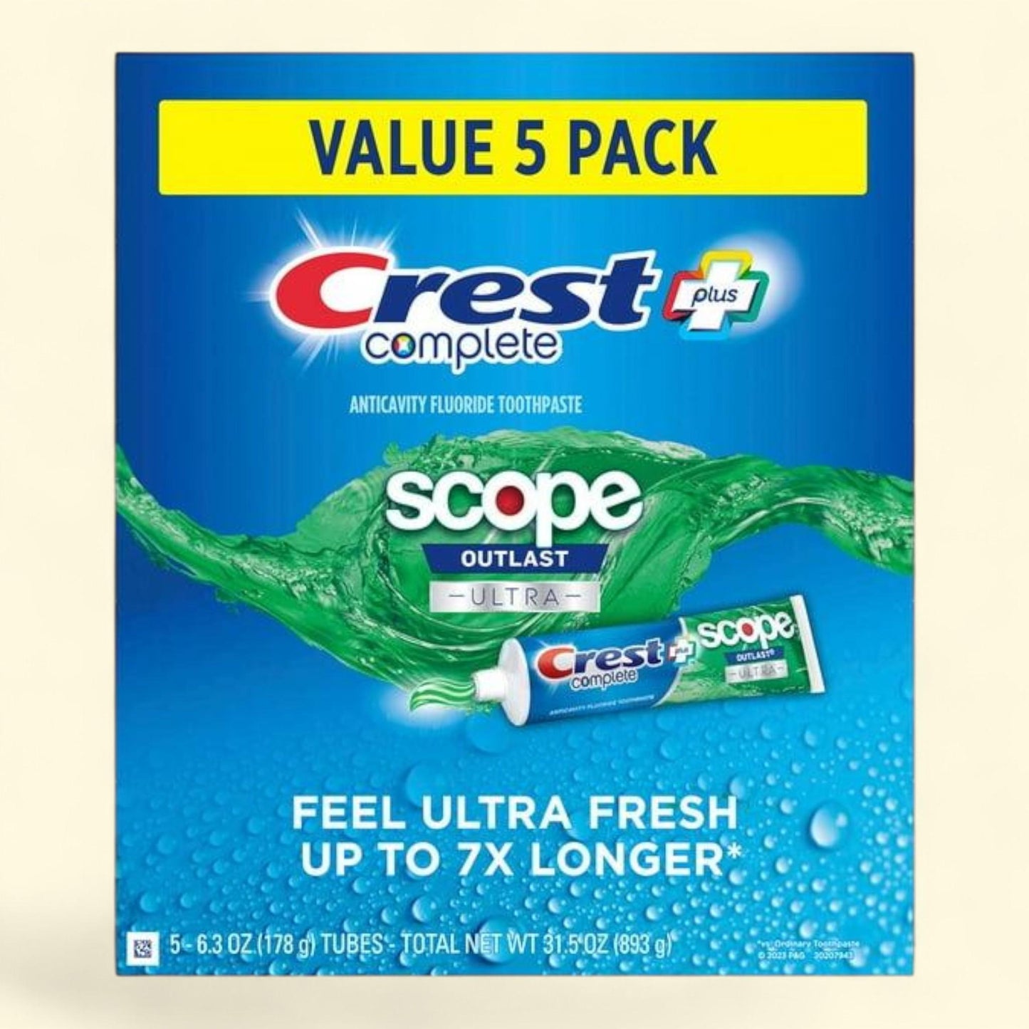 Crest Complete + Scope Outlast Ultra Toothpaste, 6.3 oz., 5 pk.