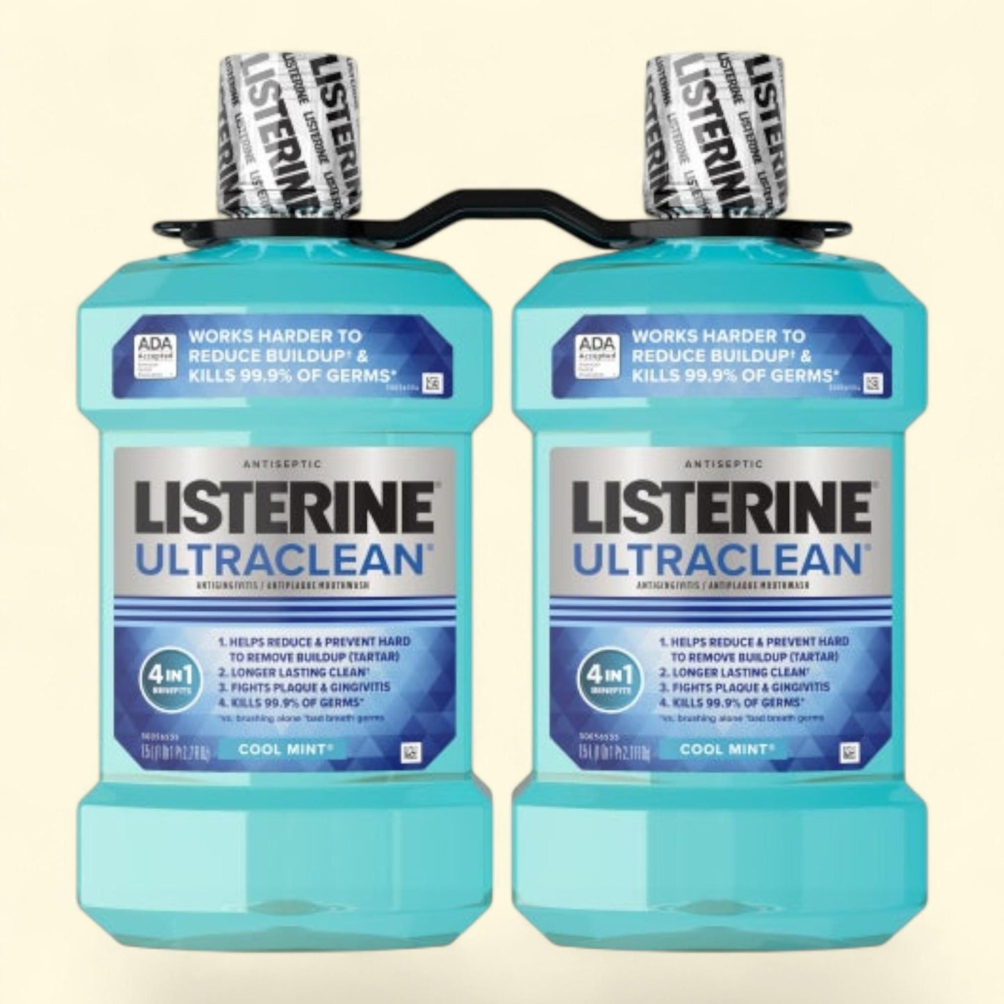 Listerine UltraClean Coolmint Mouthwash, 1.5 Liter, 2-count