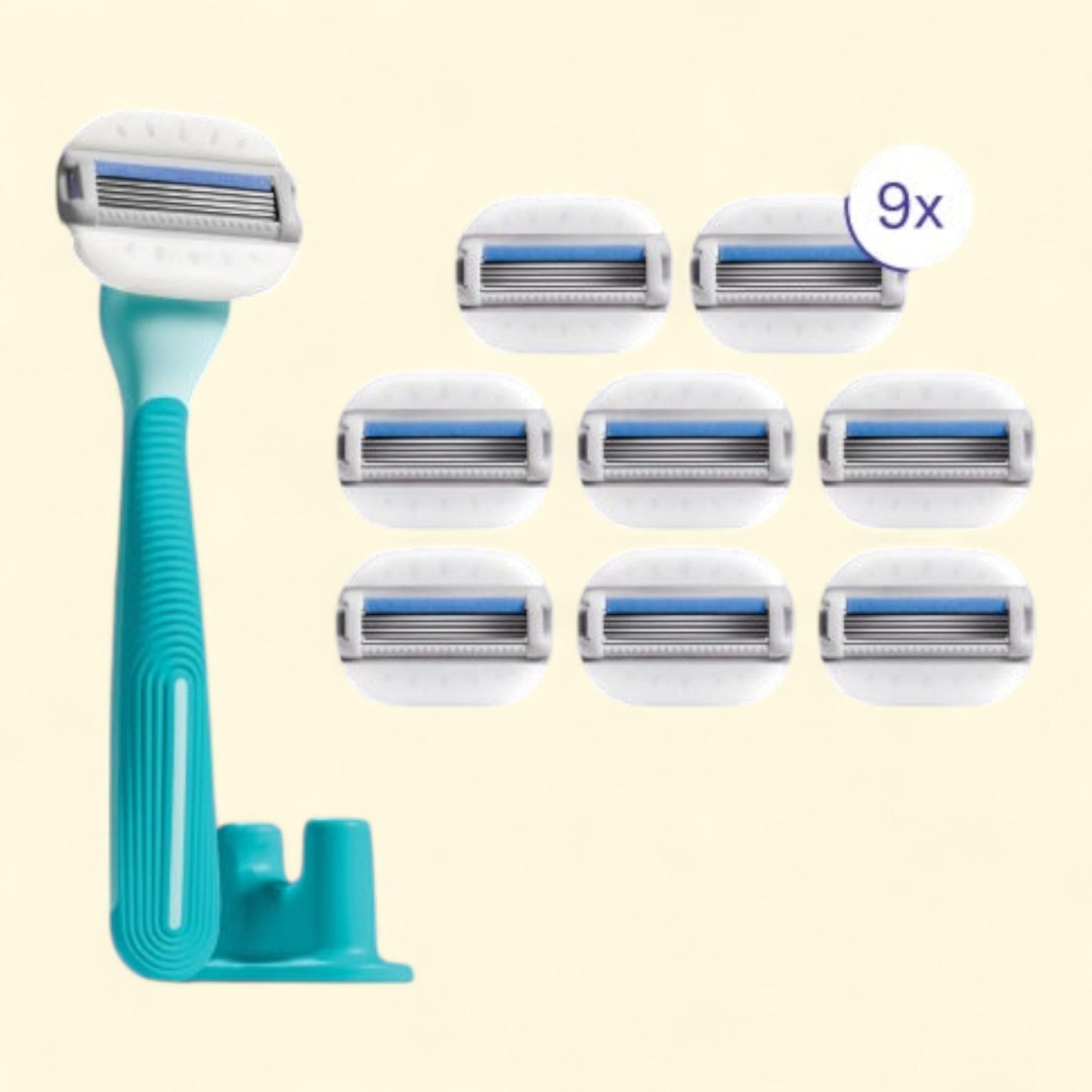 Harry's Flamingo Moisture Plus Razor Set, 9 Cartridges + 1 Handle