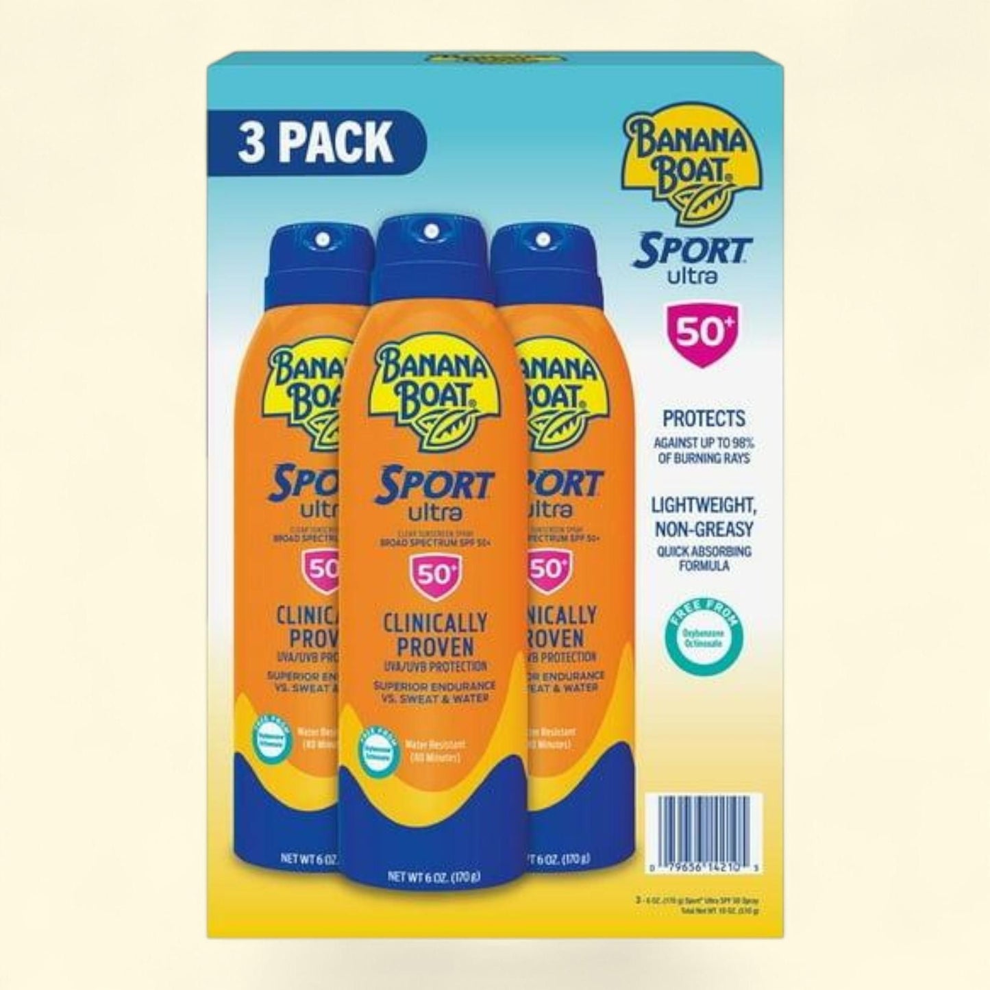 Banana Boat Sport Ultra Sunscreen Spray, 6 oz., 3 pk.